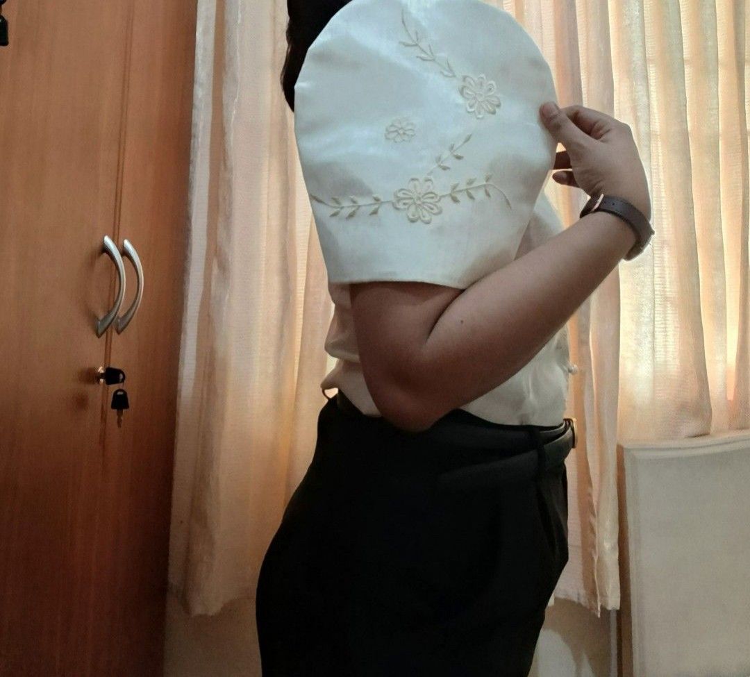 Embroidered Off-White Filipinina (Category: Others Tops) located in Laoag. Submitted by closet_clean_up (Listing ID 1420292823, Image 2). Description: - Orig. price: 1,200 - Off-white Barong Tagalog - Intricate floral embroidery - Mandarin collar - Pearl-like buttons - Unique puffed sleeves - Ideal for formal events - Embroidery in cream white color.