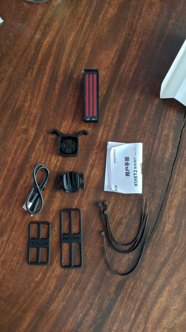 Enfitnix XlitET 2 Smart Sensor Bicycle Tail Light (Category: Bicycles) located in Manila. Submitted by rvnebon_ (Listing ID 1420327265, Image 3). Description: 📍 Limay, Bataan • 1 week old • Bought this as a backup rear light • There are already scratches on the body as it was stored on mtb frame storage (so the item was together with other edc tools) • With box and accessories • RFS: No longer need this.