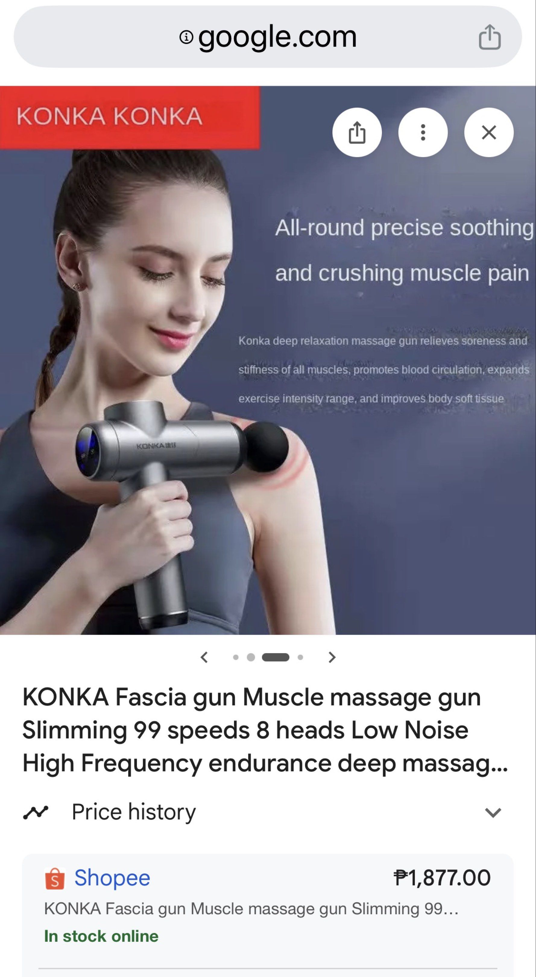 FROM ₱1,800! (Category: Rehabilitative Devices) located in Paranaque City. Submitted by yourneighbortotoro (Listing ID 1420161143, Image 2). Description: 💪 Konka Massage Gun | Muscle Recovery | Portable Design 🧠 Powerful and ergonomic — the Konka Massage Gun delivers deep tissue relief and relaxation with a compact, easy‑to‑use design 📚 Perfect for athletes, fitness enthusiasts, and everyday muscle recovery This Konka Massage Gun is designed t