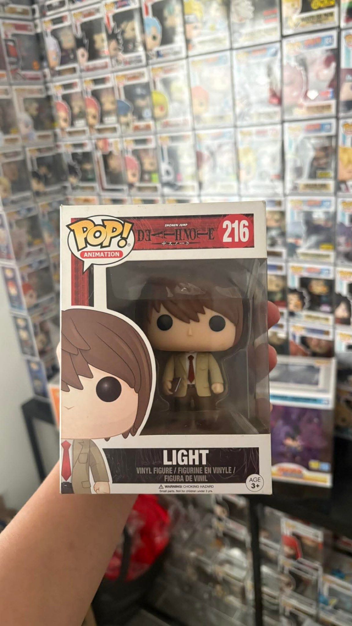 Funko Pop! Animation Death Note Light #216 (Category: Figurines & Statues) located in Taguig. Submitted by diannkalang (Listing ID 1420334596, Image 3). Description: - Funko Pop! Animation: Light from Death Note - Figure Number: 216 - Includes original box with Funko Pop! and Death Note logos - Figure is in a protective case - Box features image of the figure great condition! angono rizal lalamove ready.