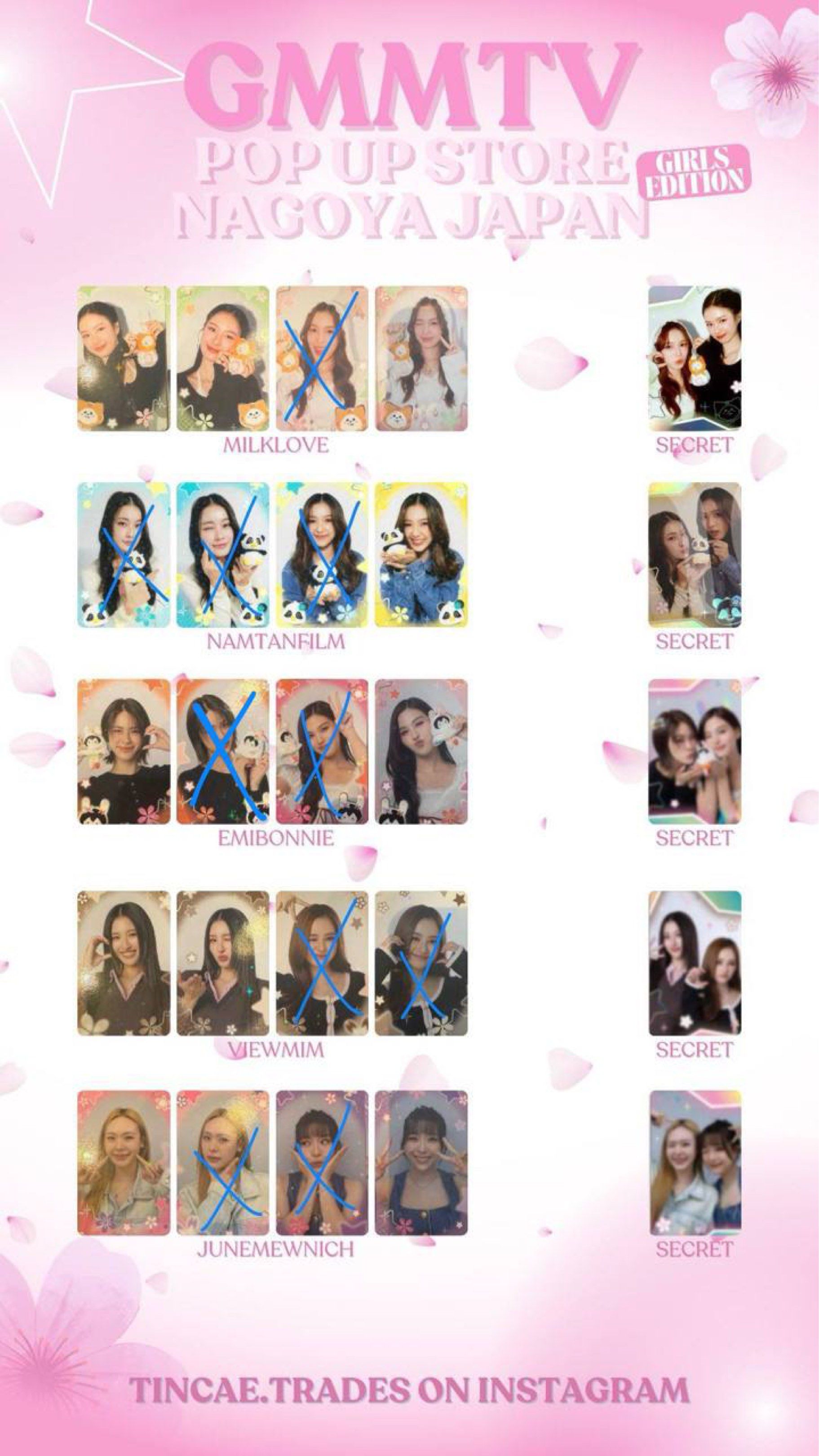 WTT GMMTV Pop Up Store Nagoya Japan Photocards emibonnie