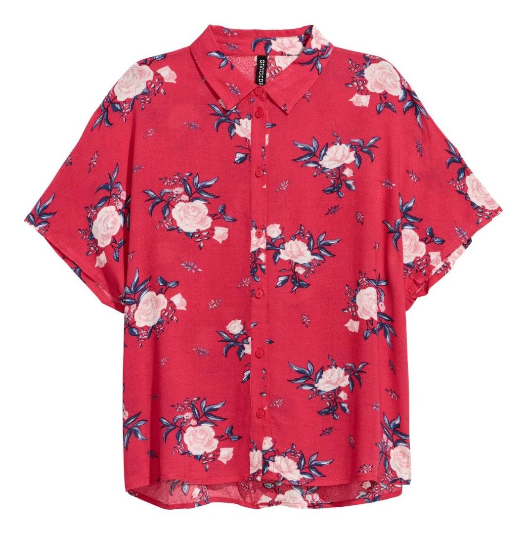 H&M Red Floral Polo Top (Category: Shirts) located in Manila. Submitted by lld_loved (Listing ID 1420213451, Image 1). Description: .