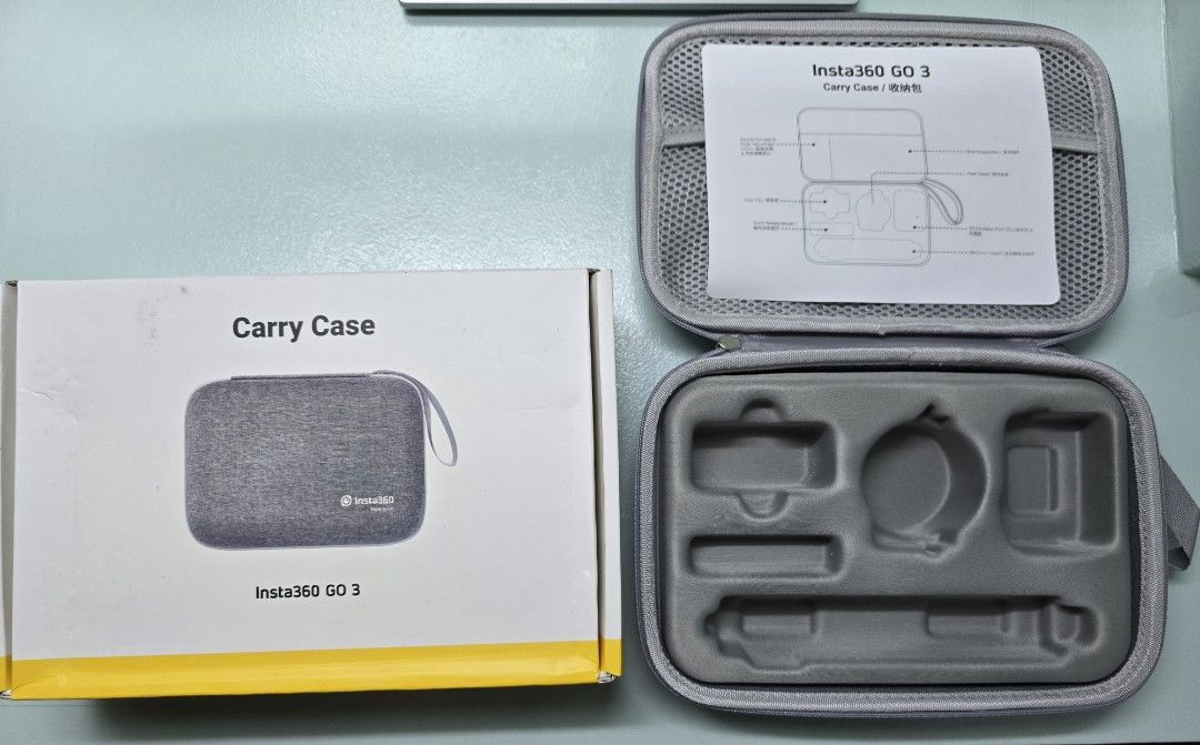 Insta360 GO 3 Carry Case (Category: Camera Bags & Carriers) located in Quezon City. Submitted by NewChallengerThrift (Listing ID 1420350393, Image 1). Description: - Hard case, carry case for Insta360 GO 3 or GO 3S. - Color: Gray - Includes compartments for camera and accessories. - Unused condition. Purchased on LazMall Insta360 Store for P1,160. RFS: Not my type, too bulky. Never used. Price: 550 plus shipping Location: Albay, Bicol.