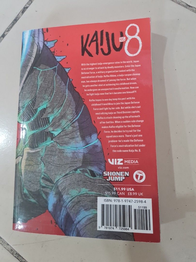 Kaiju No. 8 Manga Volume 1 (Category: Comics & Manga) located in Quezon City. Submitted by declutter1990 (Listing ID 1420234979, Image 2). Description: l.