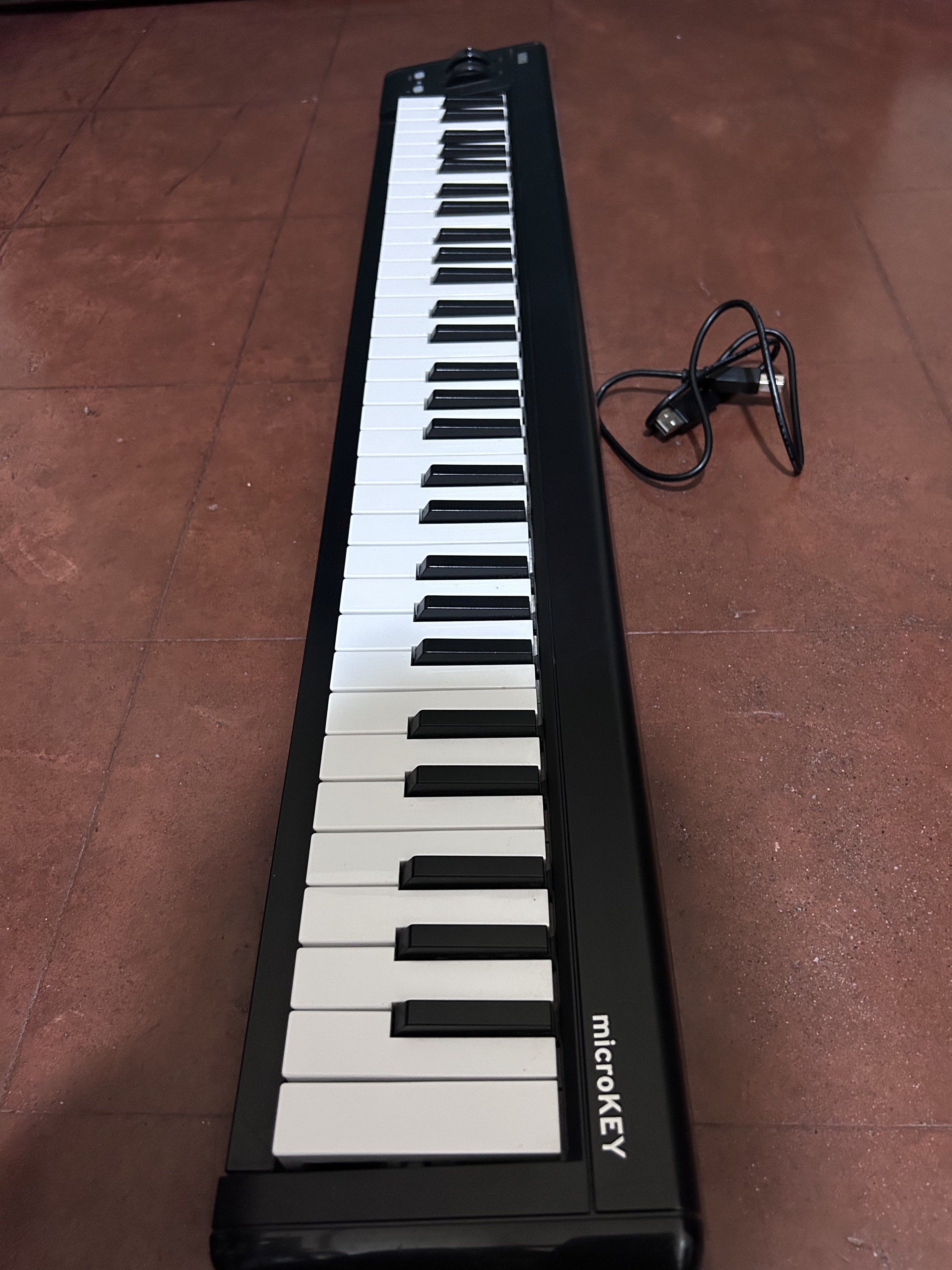 Korg microKEY2-61 USB MIDI Keyboard Controller (61 Keys) (Category: Computer Keyboard) located in Dumaguete. Submitted by bunchings.books (Listing ID 1420338702, Image 1). Description: Korg microKEY2-61 USB MIDI Keyboard Controller (61 Keys) Price: ₱5,500 (negotiable) Condition: • Fully functional • Light cosmetic wear from normal use • All keys, pitch bend, and mod wheels working properly Details: • 61 slim keys • USB-powered, plug and play • Pi