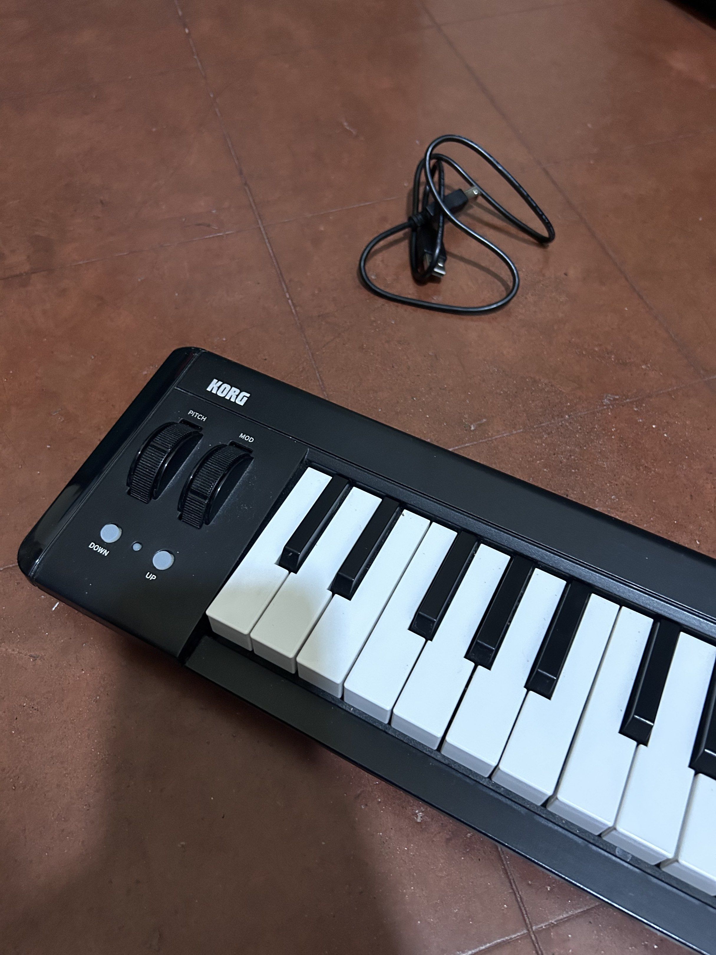 Korg microKEY2-61 USB MIDI Keyboard Controller (61 Keys) (Category: Computer Keyboard) located in Dumaguete. Submitted by bunchings.books (Listing ID 1420338702, Image 2). Description: Korg microKEY2-61 USB MIDI Keyboard Controller (61 Keys) Price: ₱5,500 (negotiable) Condition: • Fully functional • Light cosmetic wear from normal use • All keys, pitch bend, and mod wheels working properly Details: • 61 slim keys • USB-powered, plug and play • Pi