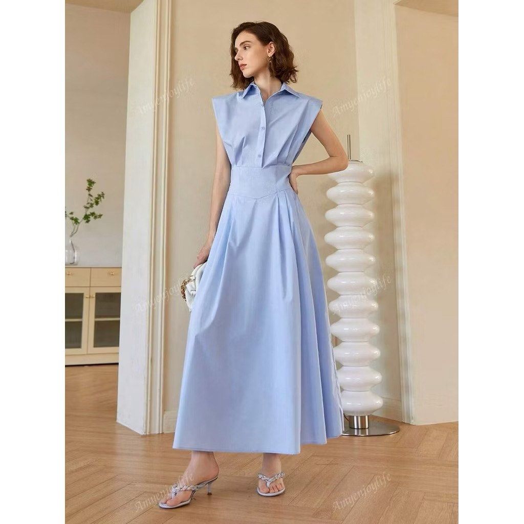 Light Blue Sleeveless Midi Dress (Category: Dresses) located in Rizal. Submitted by declutteringclutters (Listing ID 1420320186, Image 3). Description: Just washed but never worn.