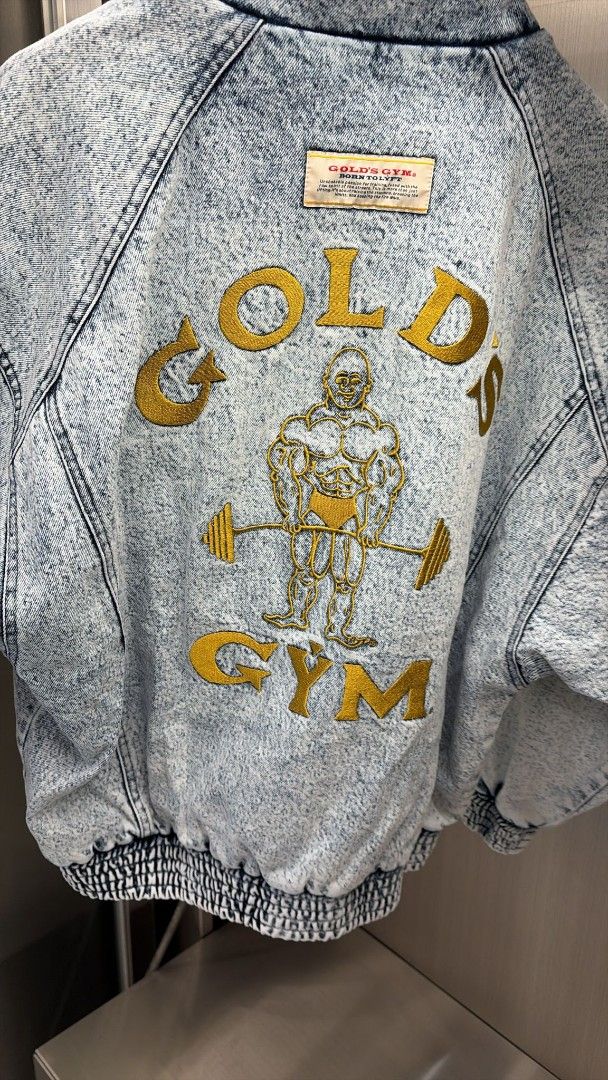 現貨LYFT x Gold's Gym Oversize Denim Jacket, 男裝, 外套及戶外衣服