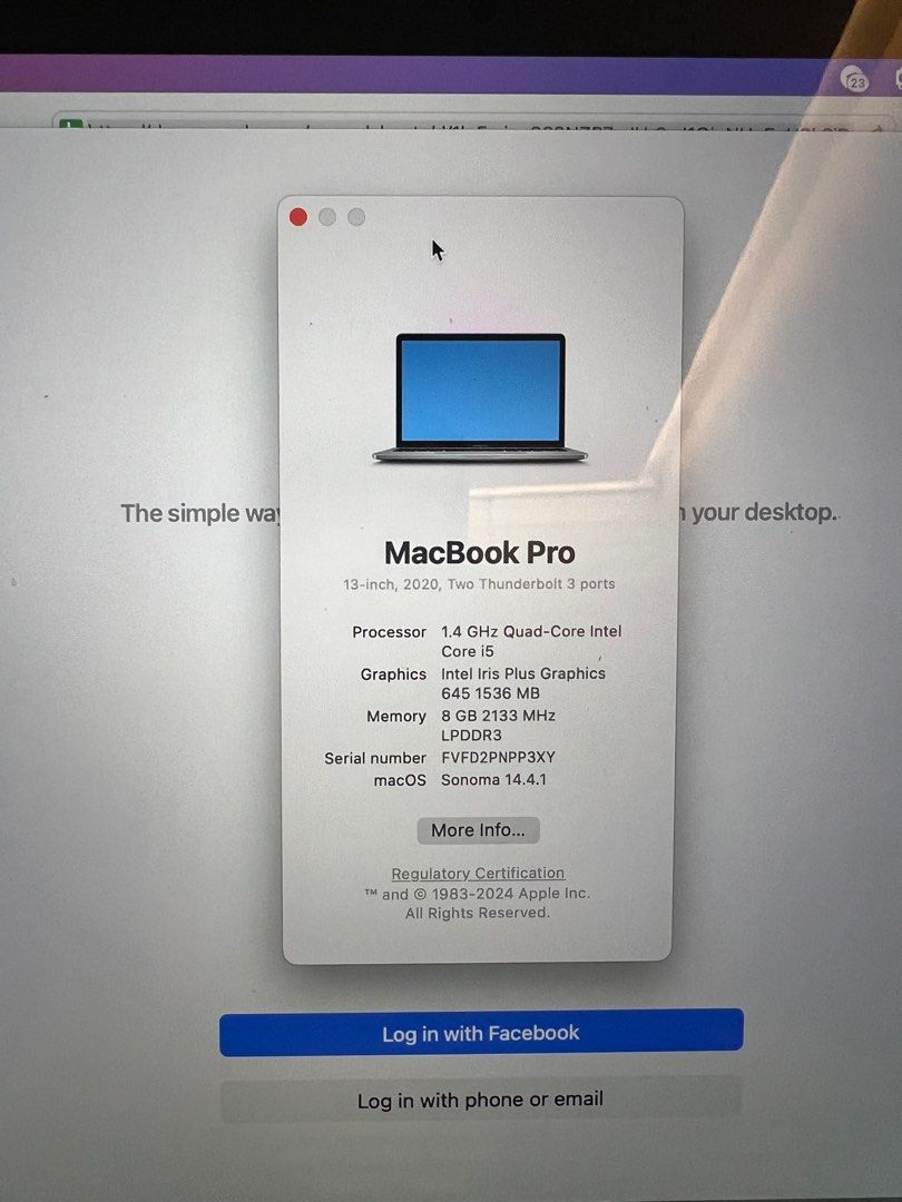 Macbook Pro 2020 (Category: Laptops & Notebooks) located in Quezon City. Submitted by envti (Listing ID 1420218963, Image 3). Description: No more box - not sure where it is but will try to find it.