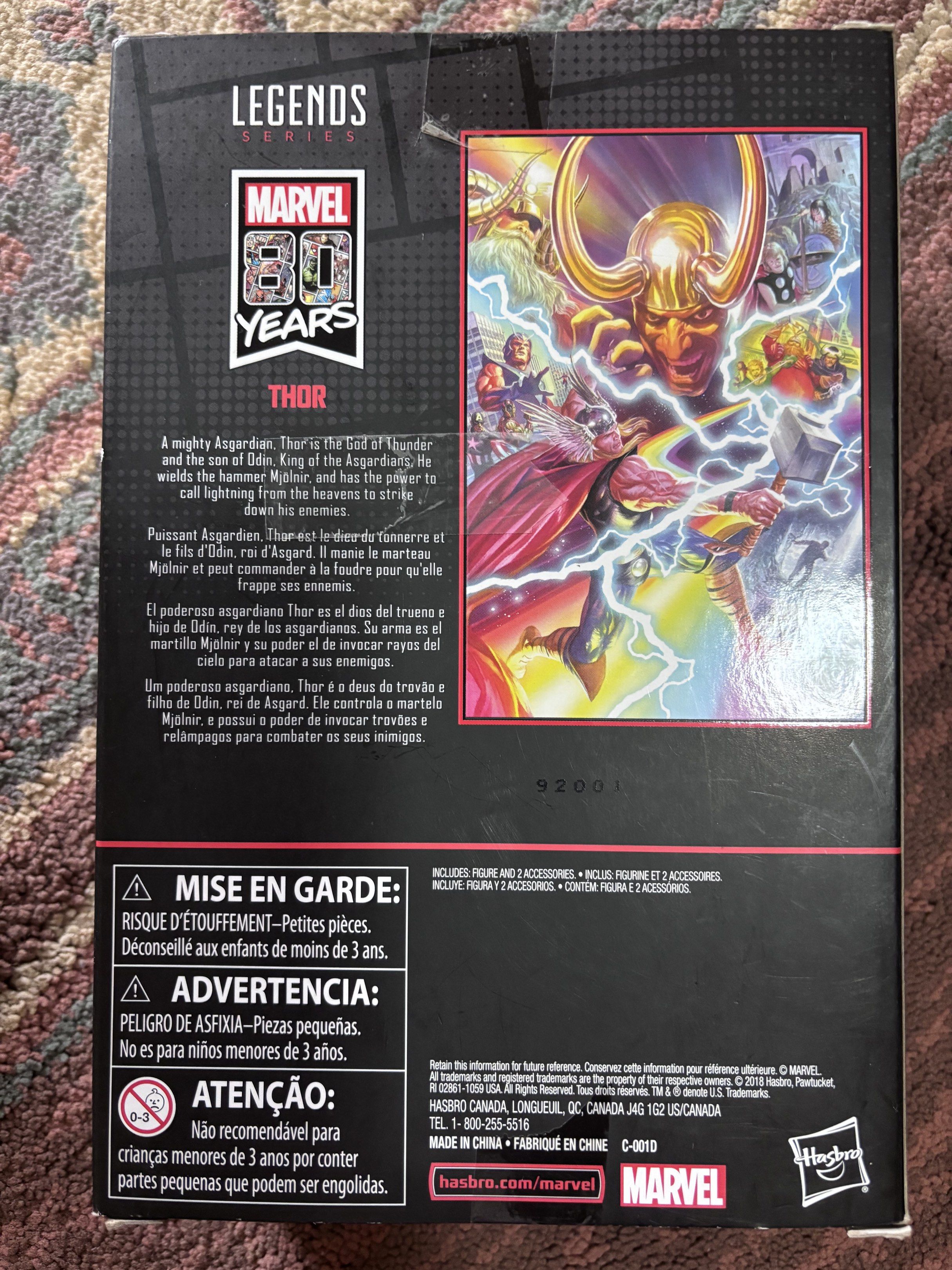 Marvel Legends 80 Years Thor Action Figure (Category: Figurines & Statues) located in Rizal. Submitted by TheSweetSpotShoppe (Listing ID 1420191405, Image 3). Description: - Marvel Legends 80 Years Thor action figure - Comes with accessories - In original packaging - Box features the Mighty Thor - Includes hammer and extra hand - Character description on the back of the box in multiple languages.