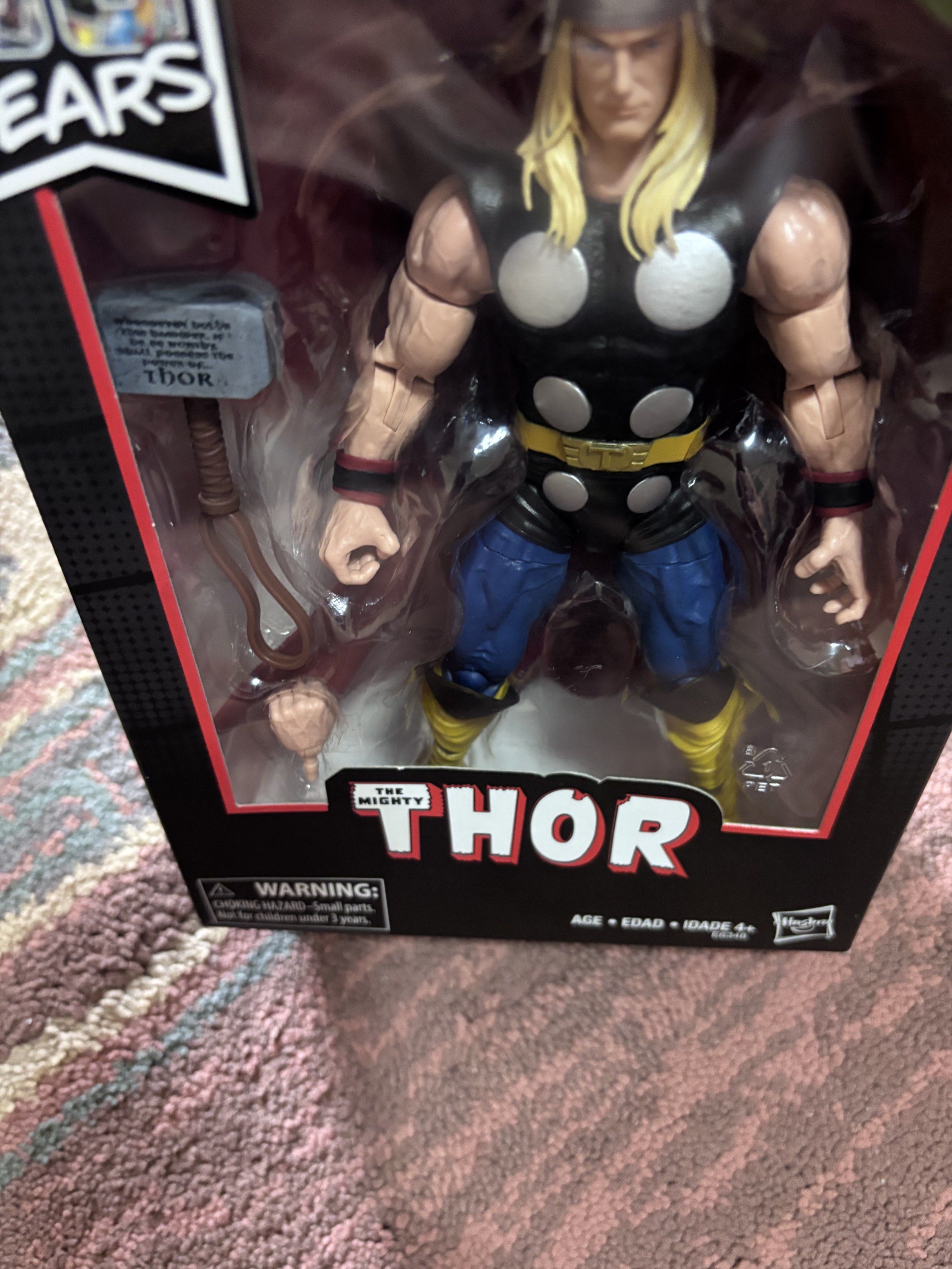 Marvel Legends 80 Years Thor Action Figure (Category: Figurines & Statues) located in Rizal. Submitted by TheSweetSpotShoppe (Listing ID 1420191405, Image 1). Description: - Marvel Legends 80 Years Thor action figure - Comes with accessories - In original packaging - Box features the Mighty Thor - Includes hammer and extra hand - Character description on the back of the box in multiple languages.