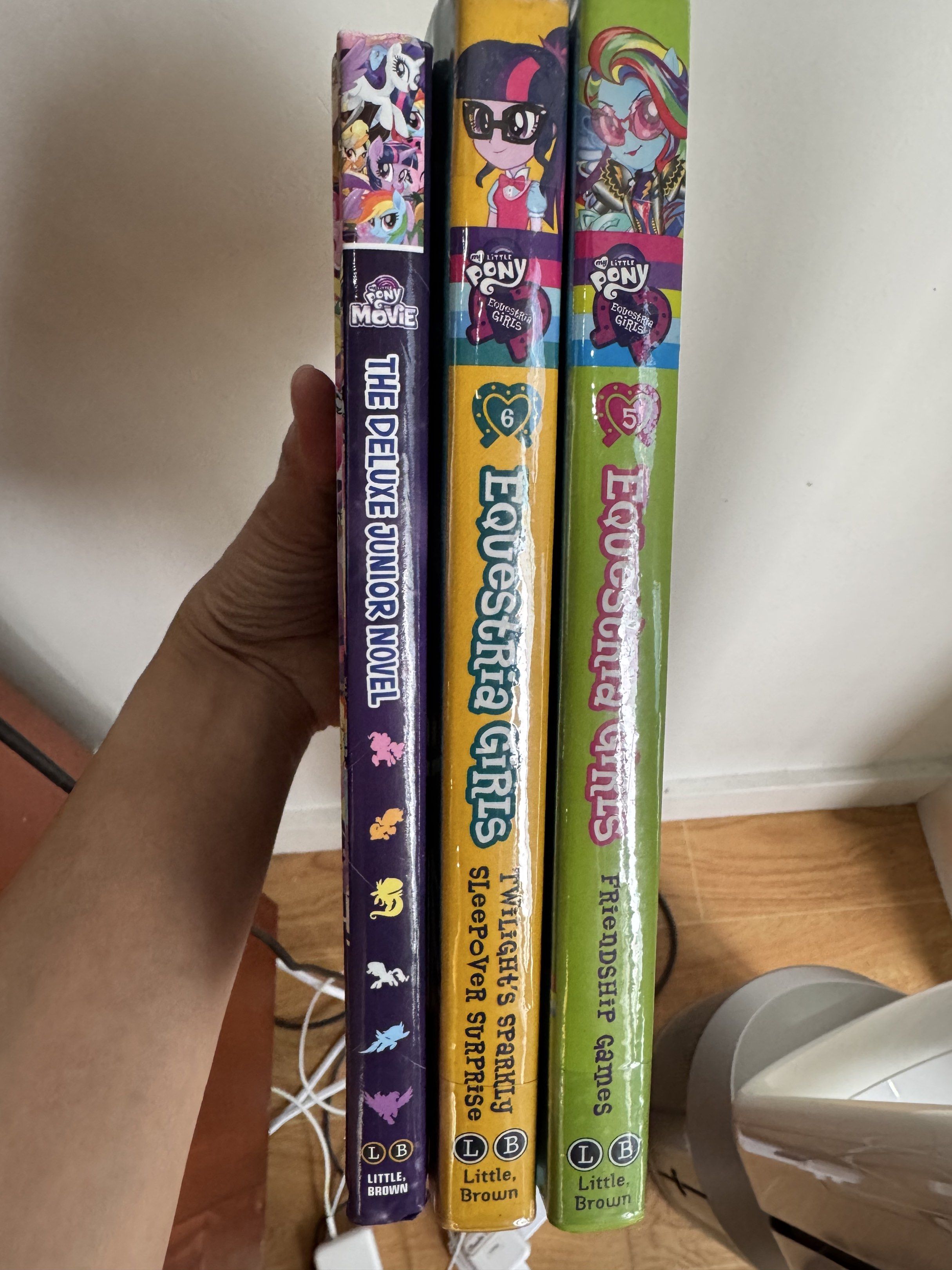 My Little Pony Books Set (Category: Children's Books) located in Taguig. Submitted by sassie_94 (Listing ID 1420195281, Image 2). Description: - Three My Little Pony books included - Titles: - "My Little Pony The Movie: The Deluxe Junior Novel" - "Equestria Girls: Twilight's Sparkly Sleepover Surprise" - "Equestria Girls: Friendship Games" 100 each Pickup BGC .