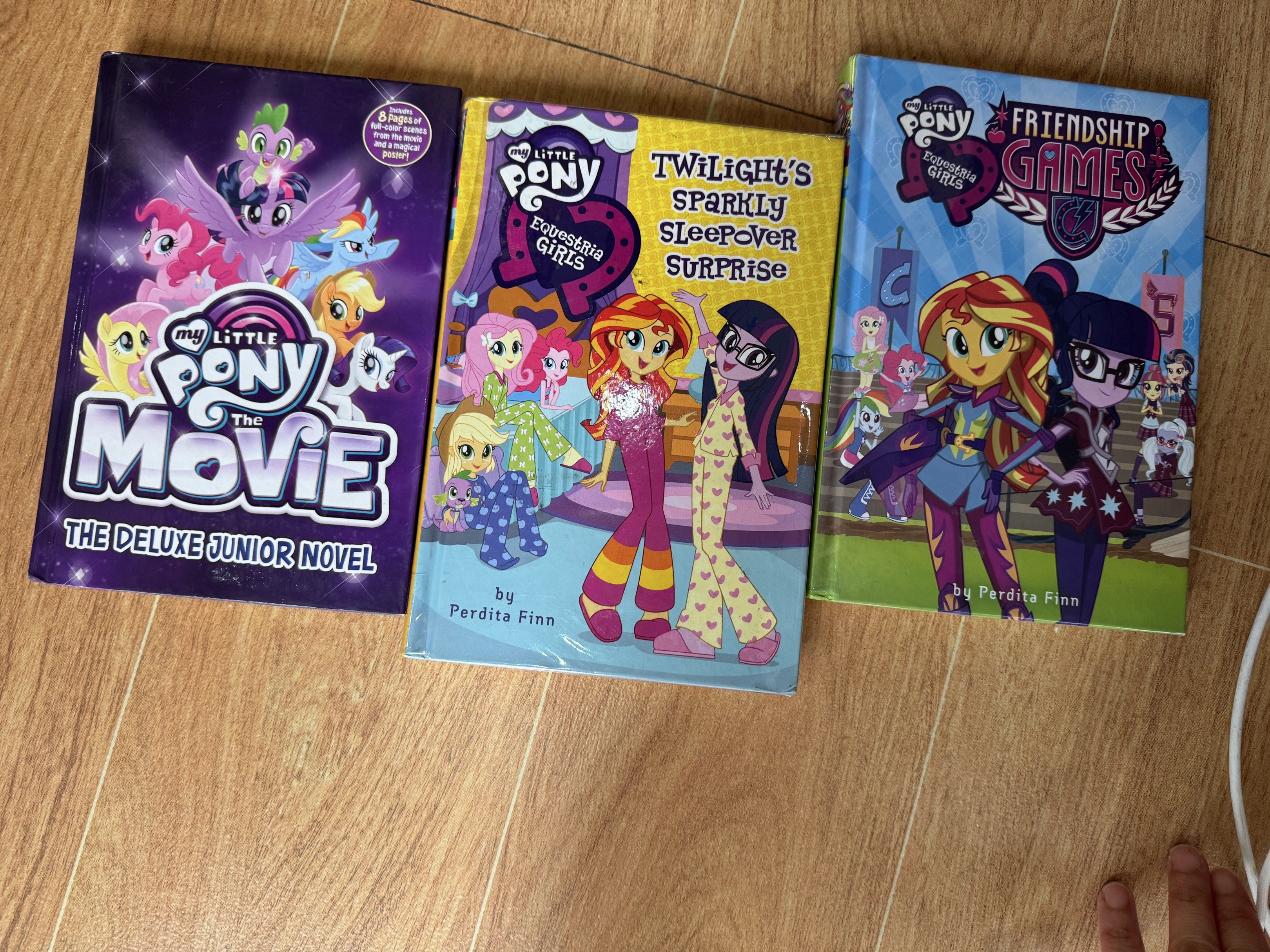 My Little Pony Books Set (Category: Children's Books) located in Taguig. Submitted by sassie_94 (Listing ID 1420195281, Image 1). Description: - Three My Little Pony books included - Titles: - "My Little Pony The Movie: The Deluxe Junior Novel" - "Equestria Girls: Twilight's Sparkly Sleepover Surprise" - "Equestria Girls: Friendship Games" 100 each Pickup BGC .