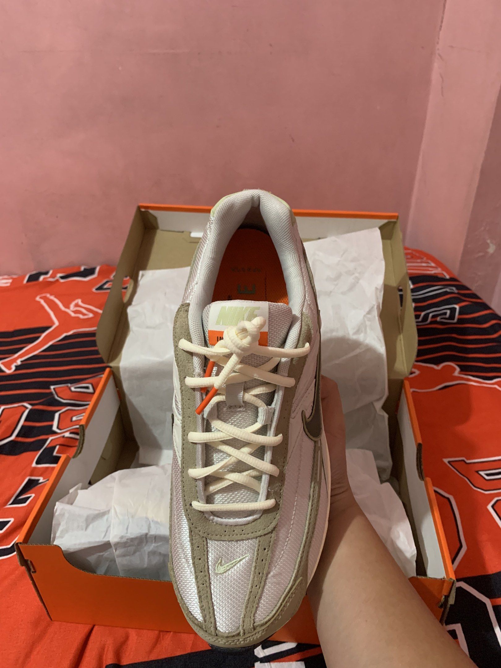 Nike Initiator Light Bone Cargo Khaki (Category: Sneakers) located in Quezon City. Submitted by smokeyizcool (Listing ID 1420250857, Image 2). Description: - Nike Initiator BNEW never been used - Colorway: Light bone/Cargo Khaki - Size: US 10.5 - Sto, . Domingo church QC loc .