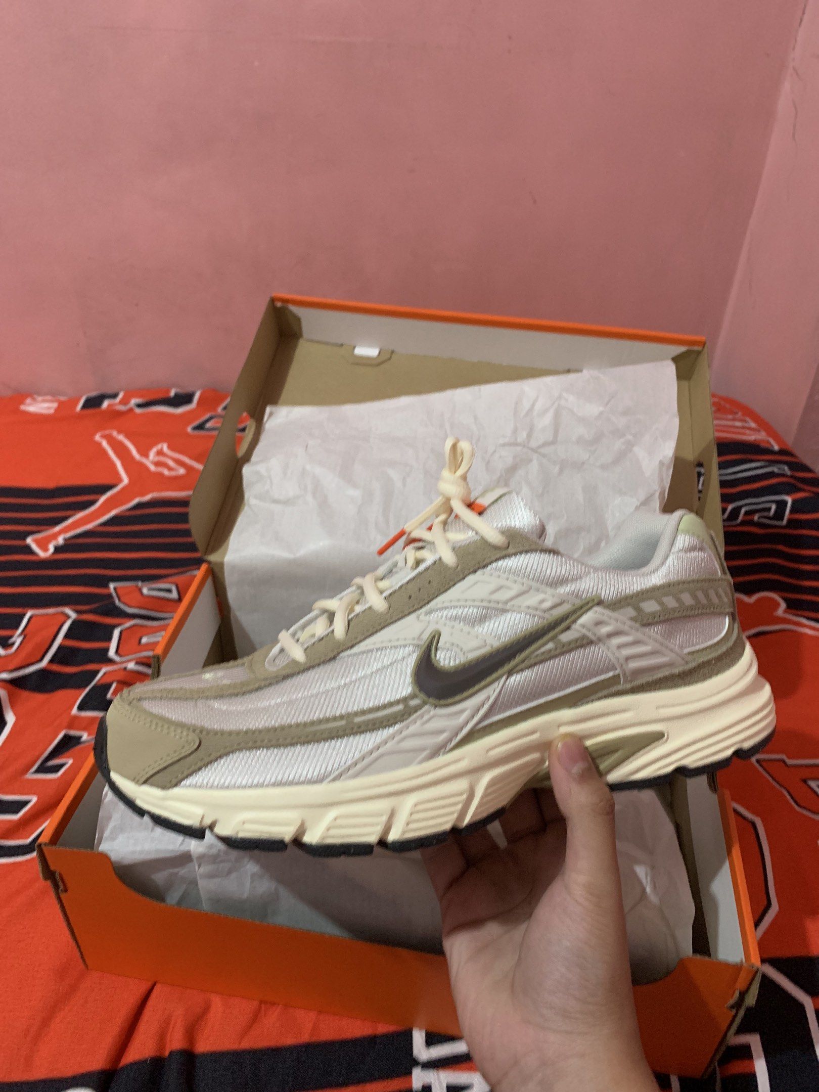 Nike Initiator Light Bone Cargo Khaki (Category: Sneakers) located in Quezon City. Submitted by smokeyizcool (Listing ID 1420250857, Image 1). Description: - Nike Initiator BNEW never been used - Colorway: Light bone/Cargo Khaki - Size: US 10.5 - Sto, . Domingo church QC loc .