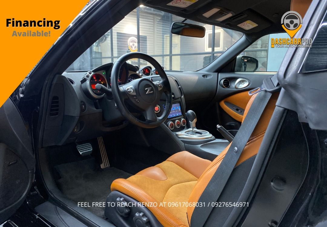 Nissan Fairlady 370z Auto (Category: Used Cars) located in Manila. Submitted by dashcarrpro (Listing ID 1420186134, Image 3). Description: ‼️Financing available‼️ 2021 Nissan Fairlady 370z 🔸Well maintained unit 🔸Automatic transmission 🔸Galaxy Pearl Black 🔸6speed A/T with sport mode 🔸3.7L Engine 🔸RSR Lowering Springs 🔸CRL Full Exhaust 🔸20s Forged Wheels 🔸13k mileage 🔸Bose Sound System 🔸Leather seats 🔸Auto folding side mirrors 🔸Auto di