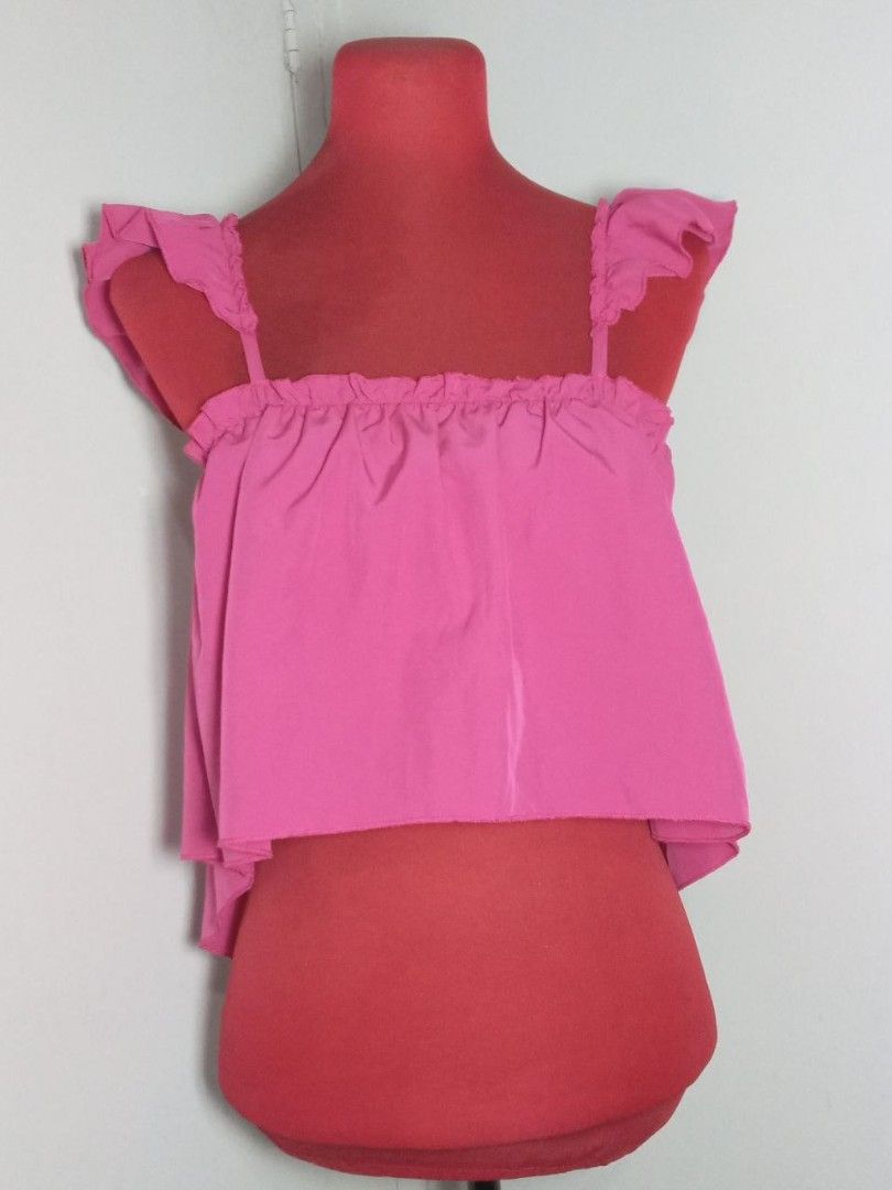 Pink Ruffle Top (Category: Sleeveless) located in Manila. Submitted by thecloset_prelovednotunloved (Listing ID 1420307083, Image 1). Description: Pink Ruffle-Strap Top - Brand: No brand​ - Size: Small​ - Condition: Great, NO stains/damage.