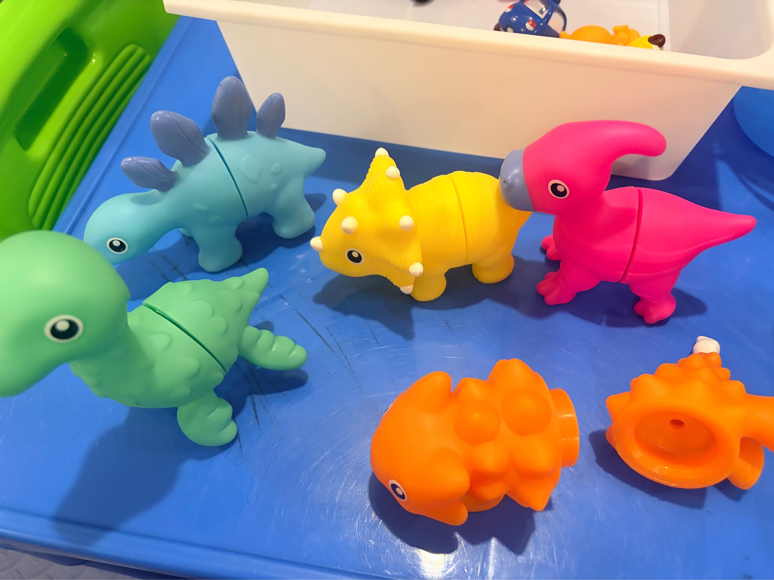 Playgro Mix N Match Dinosaurs (Category: Infant Playtime) located in Bulacan. Submitted by roxanneio (Listing ID 1420267384, Image 2). Description: Bought for 900+ No flaws. No box. 10 mix-and-match pieces Soft and safe for young hands .