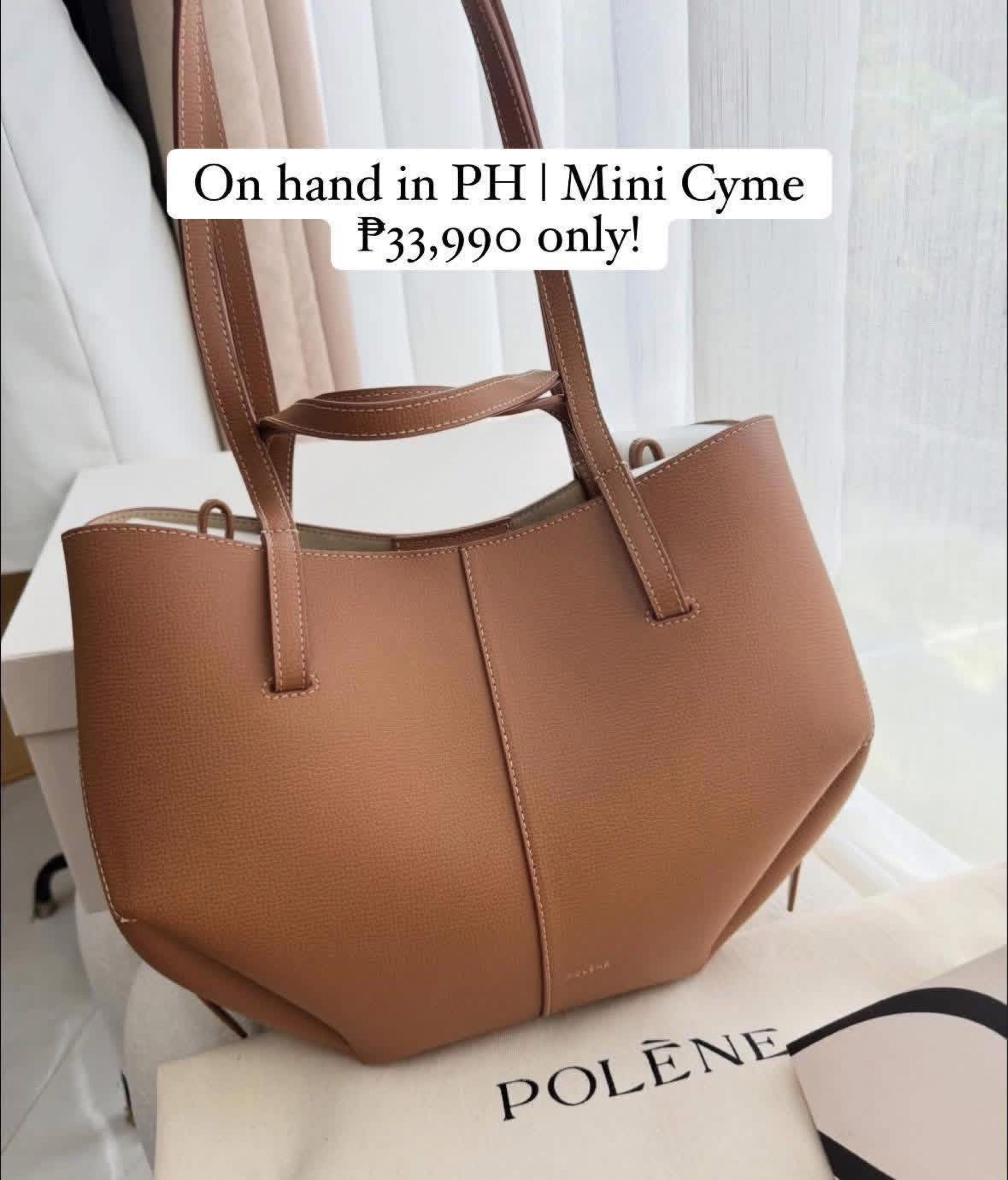 Polene Mini Cyme in Camel (Category: Luxury Bags & Wallets) located in Manila. Submitted by deiclacio_ (Listing ID 1420291509, Image 1). Description: On hand in PH |Free sf via LBC Lalamove/Grab (shouldered by the buyer) Vbr me: 0995785 0054.