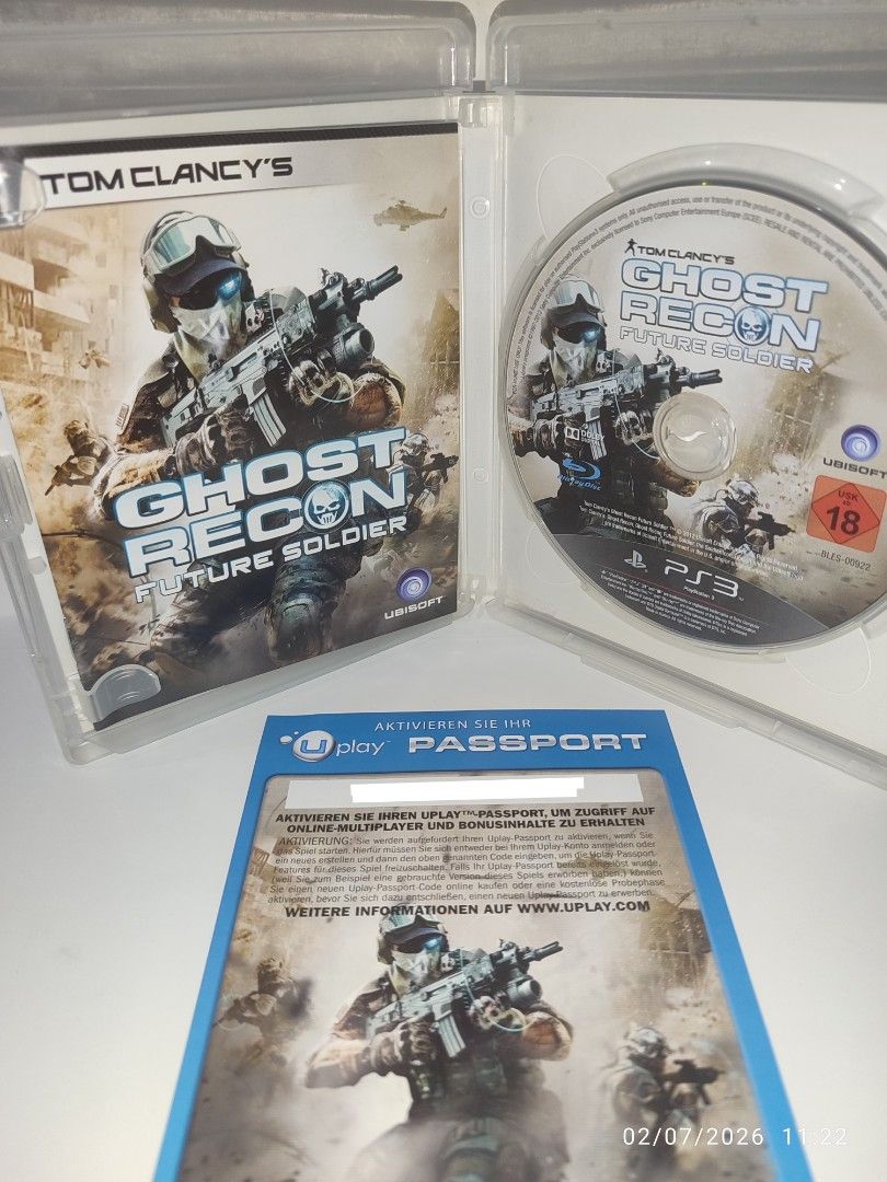 PS3 - Ghost Recon: Future Soldier (PRE-LOVED) "EU" (Category: PlayStation) located in Mendez-Nunez. Submitted by sf2_gameshop (Listing ID 1420186392, Image 3). Description: PLEASE READ IMPORTANT NOTE: The text on the covert art and game manual is in German. However, the gameplay, voice and in-game text are fully in English. CONDITION: A pre-loved item, in very good condition. Tested working. Game manual & inserts are included. GENRE: Tactical sho