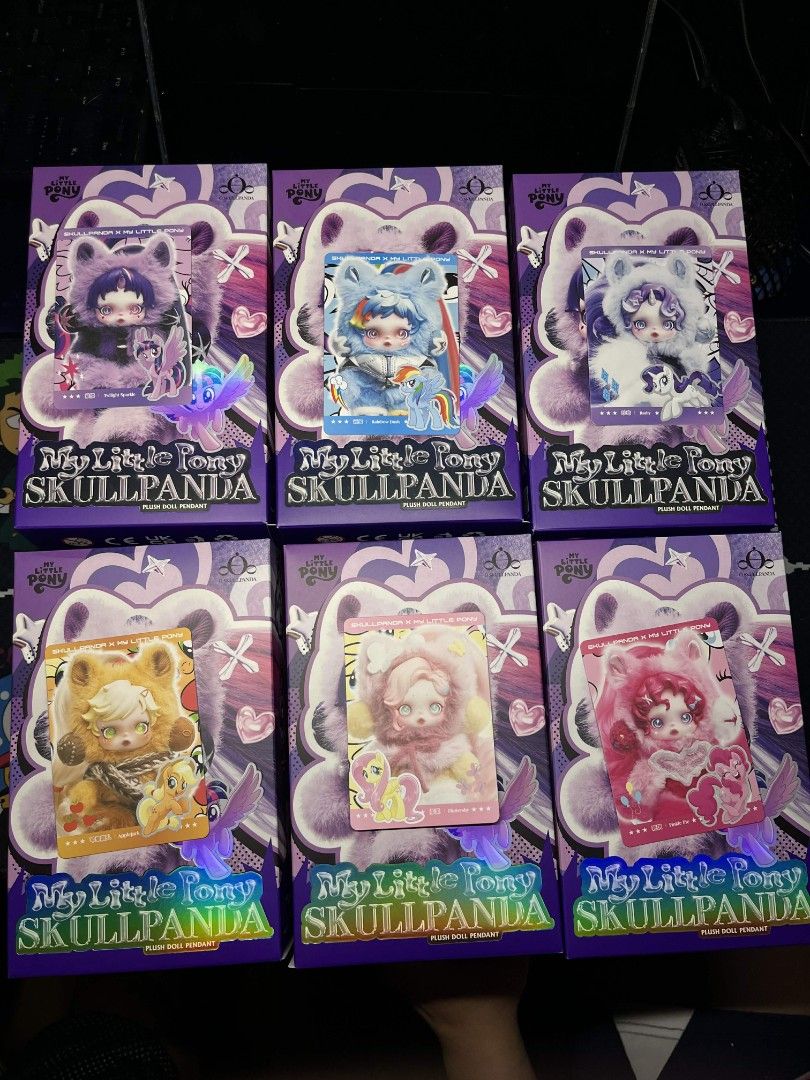 Skullpanda x My Little Pony (MLP) (Category: Designer & Blind Box Toys) located in Valenzuela. Submitted by tan.danii (Listing ID 1420291411, Image 1). Description: FOR SALE | WTS SkullPanda x My Little Pony (MLP) SRP ₱1400 EACH RAINBOW DASH NALANG PO AVAILABLE 📍 Parañaque/Valenzuela > opened bottom, unopened pouch 💵 GCASH / BANK TRANSFER 📦 LALAMOVE / LBC / GRAB.