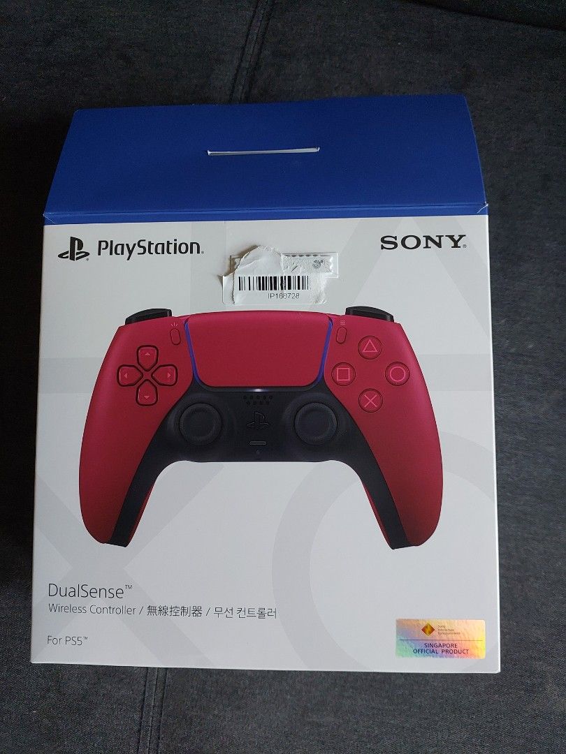 Sony PlayStation 5 DualSense Wireless Controller - Red (Category: Controllers) located in Singapore. Submitted by mysticdragon_b0fd96 (Listing ID 1420182734, Image 2). Description: - Sony PlayStation 5 DualSense wireless controller (red). - Comes in original packaging. - Features haptic feedback and adaptive triggers for enhanced gaming. - meet up serious buyer.