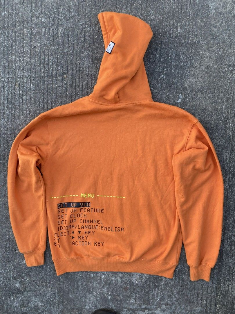 Starter Memory Restart Hoodie (Category: Hoodies) located in Manila. Submitted by thrift2something (Listing ID 1420345356, Image 3). Description: - Orange hoodie with "Memory Restart" graphic - Hood with drawstring - Front pocket - Starter logo on sleeve - Hood patch - Bright orange color.