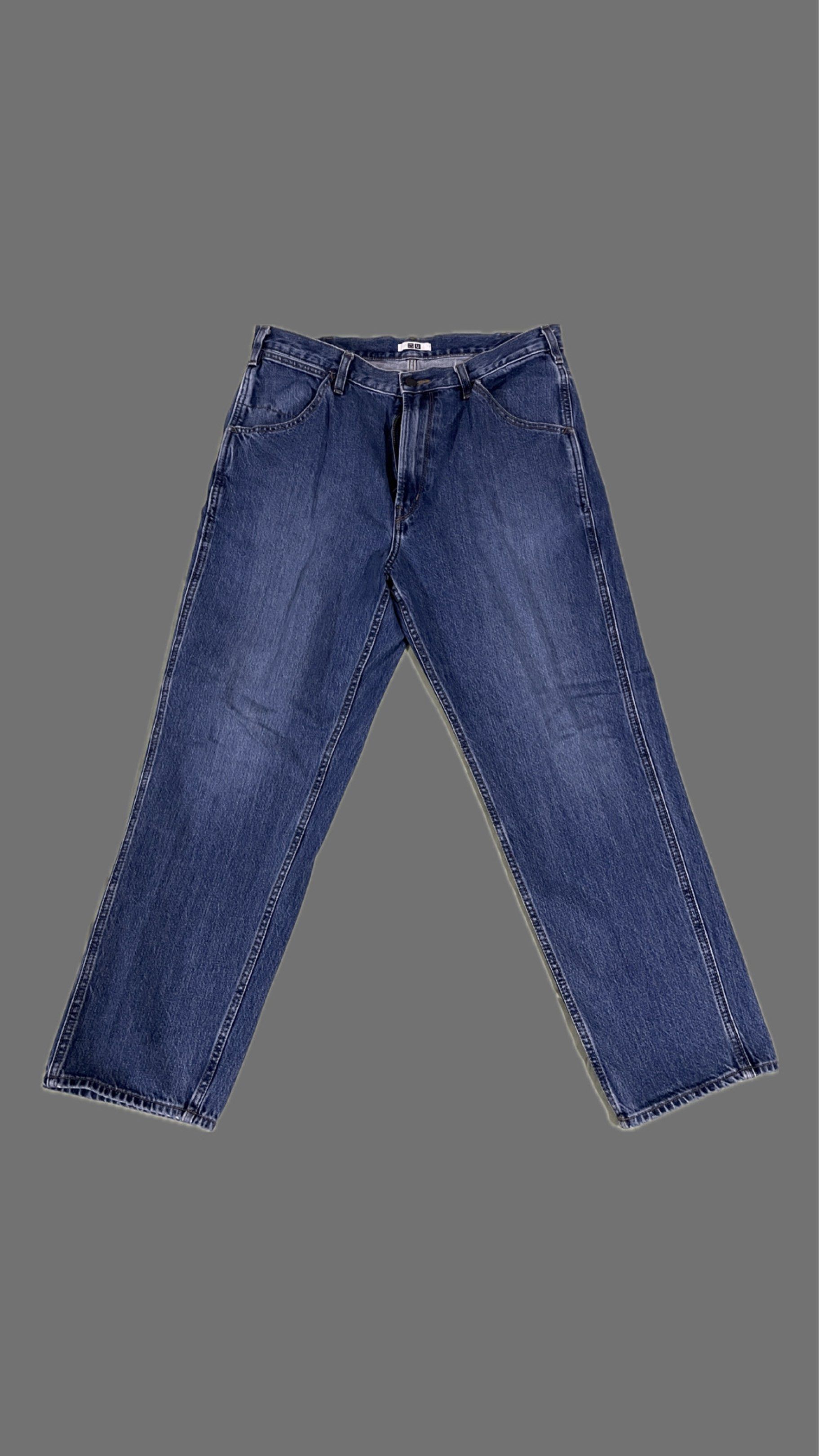 Uniqlo U Wide Denim Pants (Category: Jeans) located in Manila. Submitted by jplav (Listing ID 1420198480, Image 1). Description: - 86.5cm - barely used - tapered.