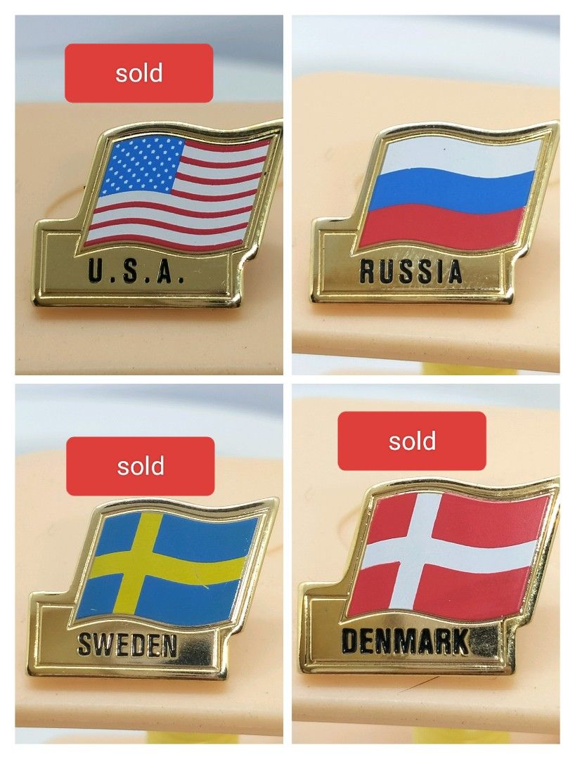 Vintage Flag Pins - Assorted Countries (per pc) (Category: Vintage Collectibles) located in Baguio. Submitted by toys_of_yesteryear (Listing ID 1420321435, Image 1). Description: 📌loc. Baguio 📌Actual photos posted, check all photos before buying. 📌NEW. Selling per pc. 📌Reasonable price posted, lowballers will be ignored / ridiculous offers auto declined. 📌No holds , No reservation 📌Price: php50 each 📌MoP: Gcash 📌MoD: J&T Collection of vin