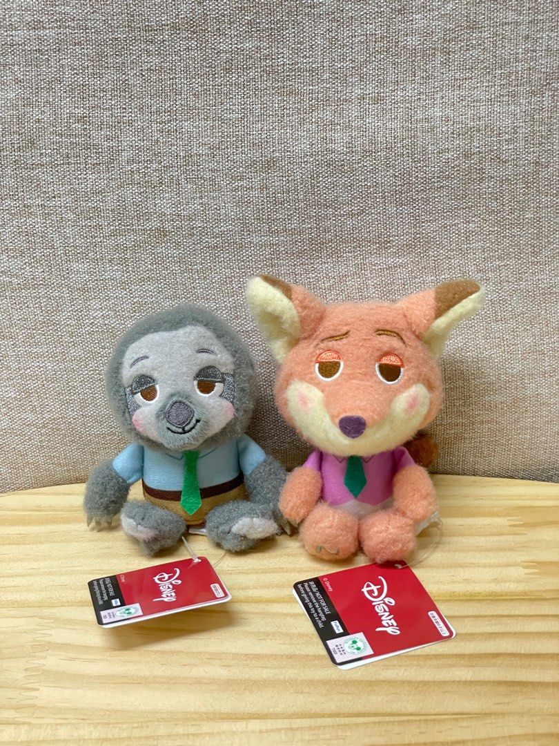 Zootopia 優獸大都會 狐狸 阿力 Nick Wilde 樹懶 阿閃 Flash 毛公仔 公仔 瘋狂動物城 Disney, 興趣及遊戲 ...