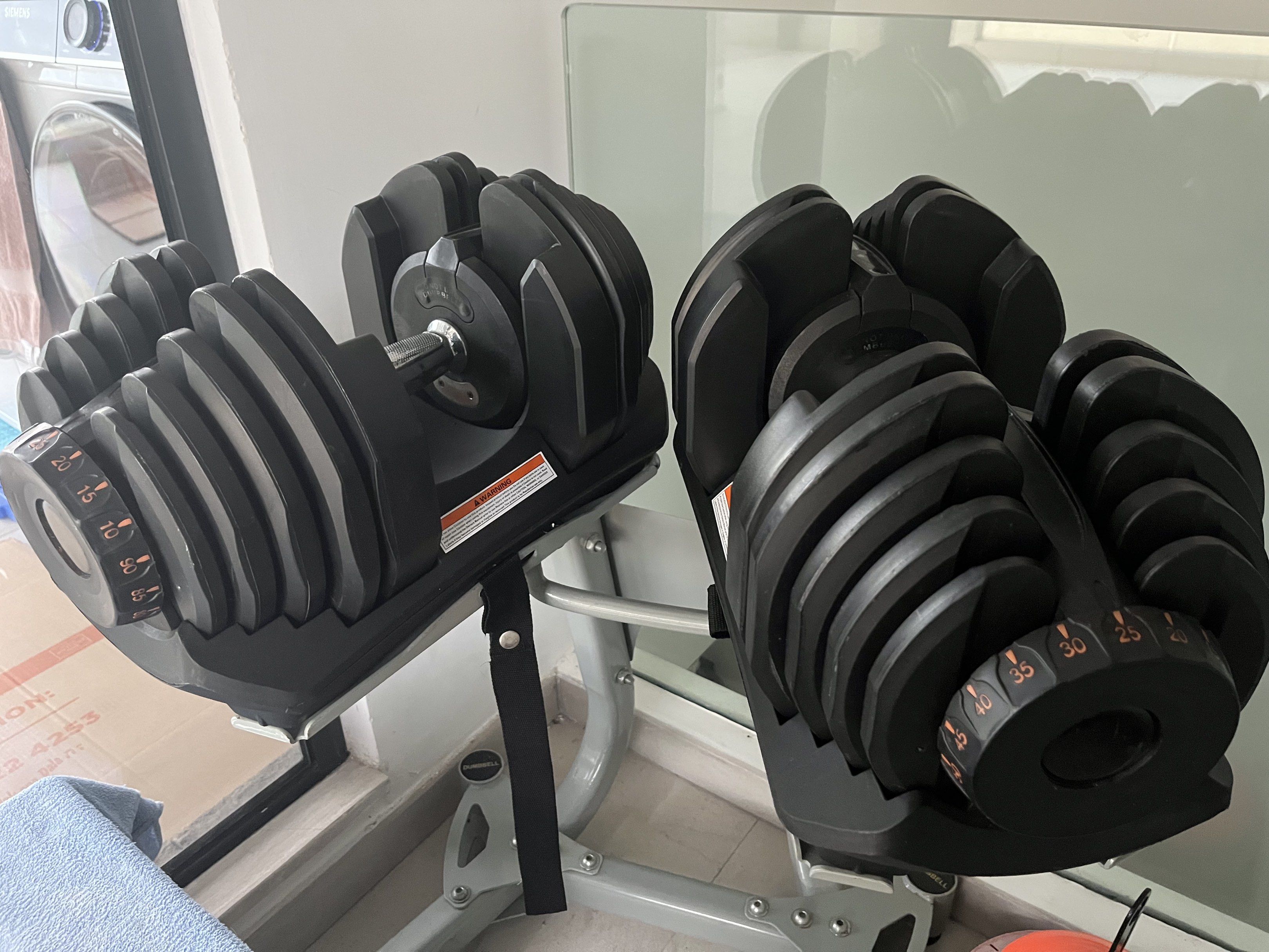 1 對啞鈴 (5-90磅 x 2) Adjustable Dumbbells with Rack #健身#極速調重專業家用啞鈴 (5-90磅 ...