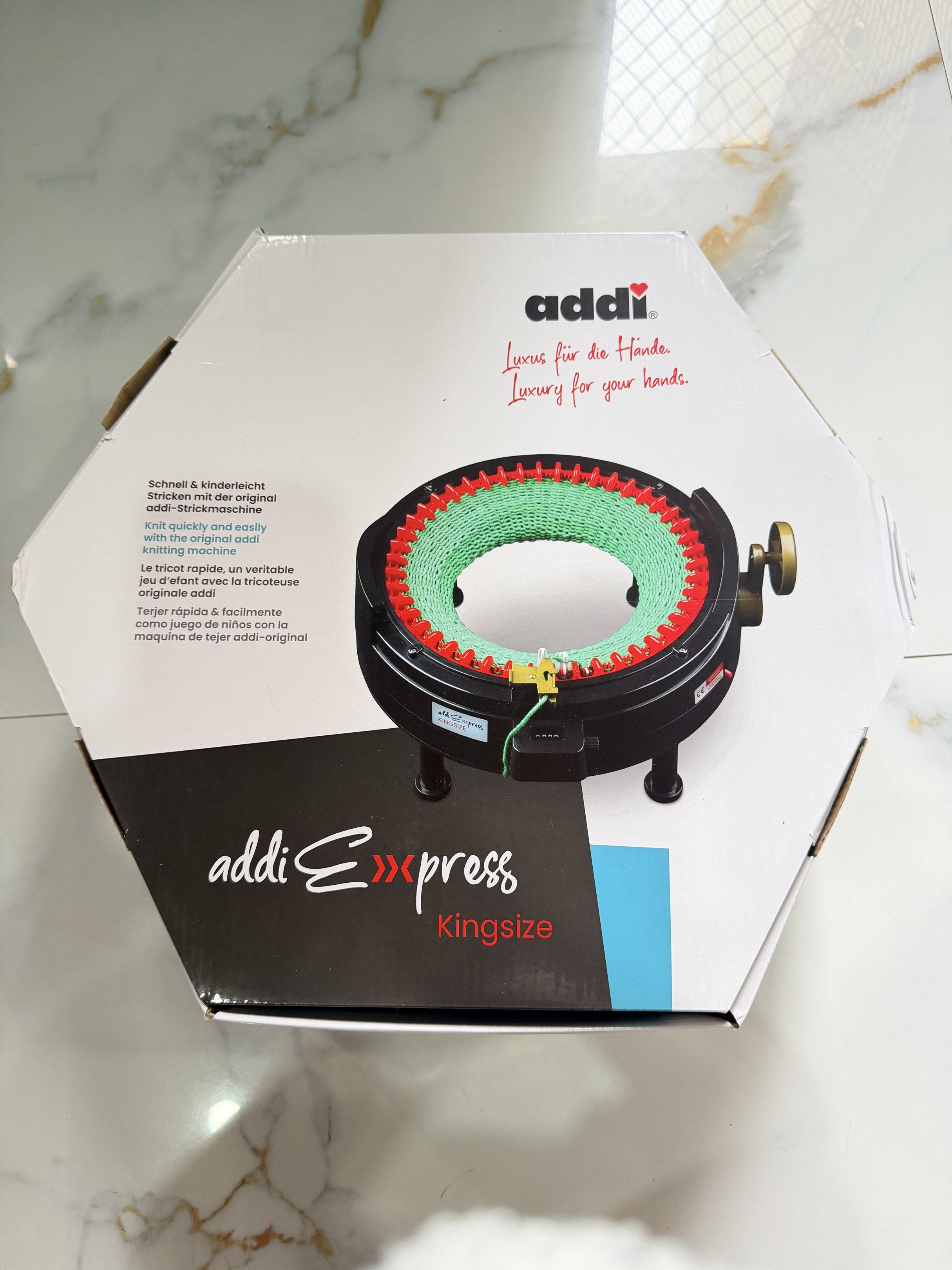 Addi Express Kingsize Knitting Machine 46 pins / Sentro (Category: Craft Supplies & Tools) located in Manila. Submitted by huiyaceline (Listing ID 1420400843, Image 1). Description: - Addi Express Kingsize knitting machine. - Knit quickly and easily. - Perfect for various knitted items. - Includes the machine. - Suitable for beginners and experienced knitters. Similar to sentro knitting machine but this is better Bought from us! .