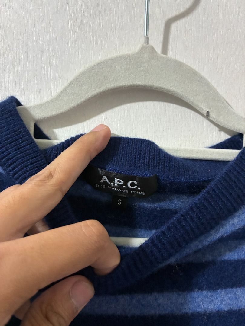 A.P.C. Striped Cashmere Sweater (Category: Longsleeves) located in Santo Tomas. Submitted by tamins.thrifts (Listing ID 1420555492, Image 3). Description: Condition: 9.5/10 Color Rate: 9.5/10 Dimensions: 16 x 20 Issue/s:.