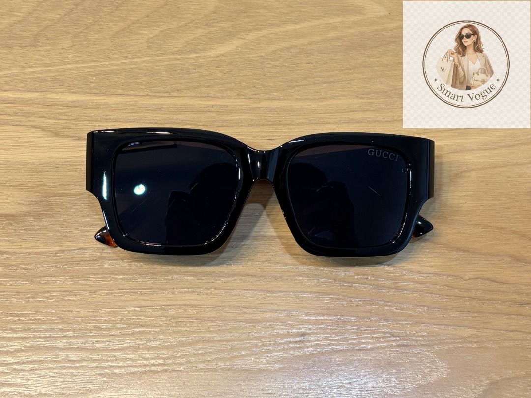 SALE! Black Designer Sunglasses (Category: Sunglasses & Eyewear) located in Cebu City. Submitted by smartvogue (Listing ID 1420400910, Image 3). Description: - With a squarish frame and tortoise shell arms - Includes Gucci box, case, pouch, cleaning cloth, and card - With Gucci logo detail - Made in Italy Excellent materials and craftsmanship. Priced to sell! PM for inquiries. From Japan. 📍Cebu City Disclaimer: The seller has no association or a