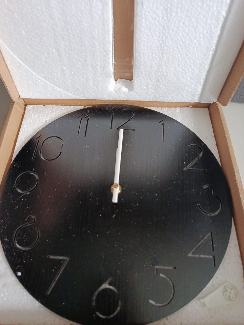 Black Wooden Wall Clock
