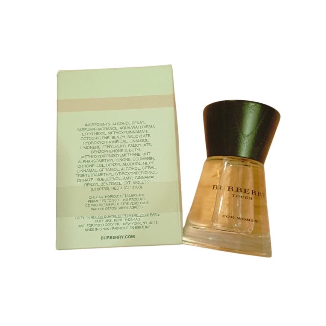 Burberry Touch for Women 50ml (Category: Fragrance & Deodorants) located in Cainta. Submitted by declutteringceo (Listing ID 1420554160, Image 2). Description: - Burberry Touch for Women Eau de Parfum - 50ml / 1.6 fl. oz bottle - Features Burberry branding on box and bottle - Ingredients listed on the box - Bought from the US - Specifically designed for women.
