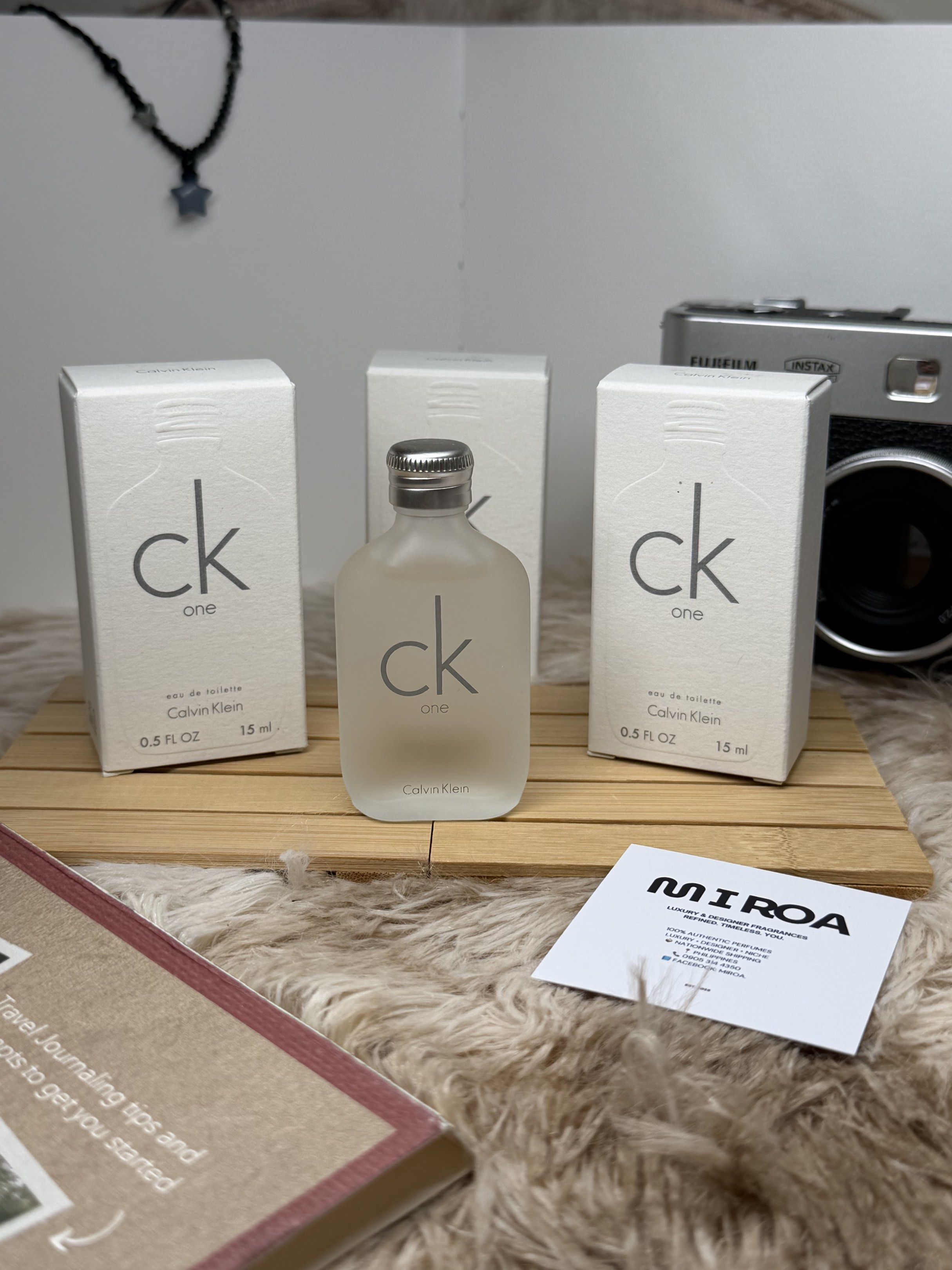 Calvin Klein CK One Eau de Toilette 15ml (Category: Fragrance & Deodorants) located in Manila. Submitted by jafelizarte (Listing ID 1420548816, Image 1). Description: - Authentic Calvin Klein CK One Eau de Toilette - 15ml bottle included - Original packaging included - Fresh and clean fragrance - Ideal for everyday wear - Great for travel or as a gift - Sourced from MIROA, a luxury fragrance retailer.