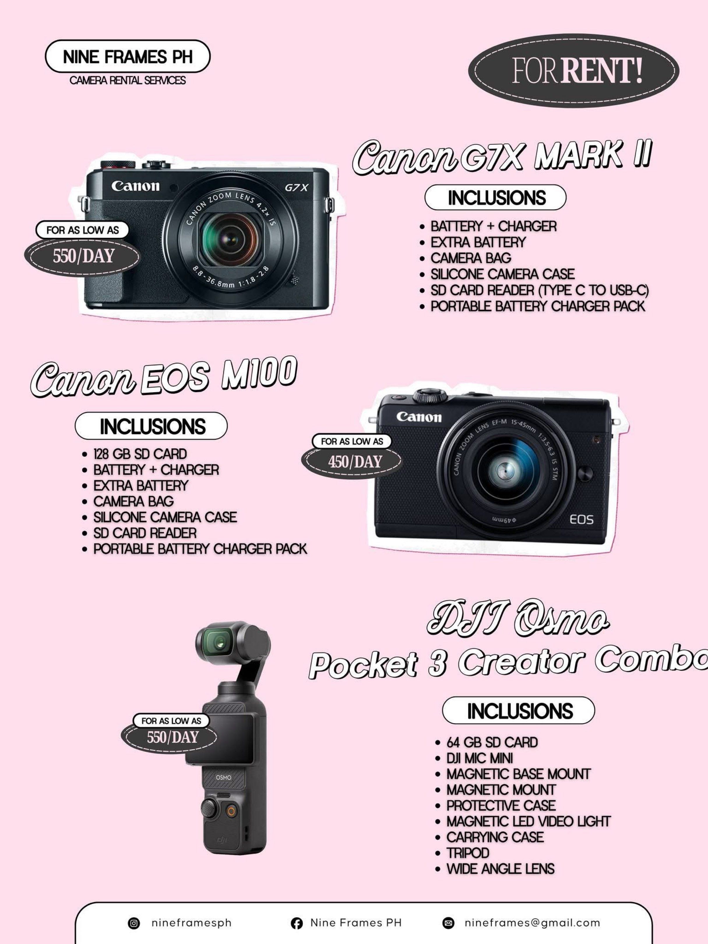 Canon G7X Mark II (FOR RENT) (Category: Cameras) located in Manila. Submitted by manicpixiefinds (Listing ID 1420418296, Image 1). Description: Whether you’re capturing memories, creating content, or filming your next big moment—we’ve got you covered ✨ 📸 Canon G7X Mark II— a content creator favorite 📍 Novaliches, Quezon City 🚚 Delivery available in: • Fairview • Manila • Taguig • Pasay • Pasig • Makati 📍 Pampanga & nearby areas: • Angeles • M