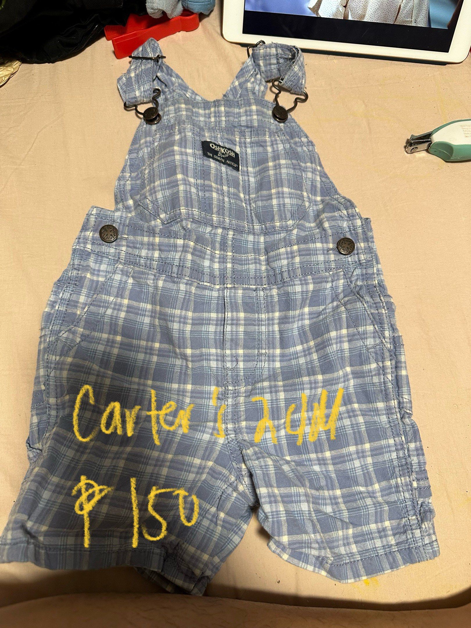 Carter's Oshkosh Overalls 12-24M (Category: Babies & Kids Fashion) located in Manila. Submitted by tikismumsh (Listing ID 1420540674, Image 1). Description: - Carter's Oshkosh blue plaid overalls - Size: 12-24 months - Features adjustable straps - Button closures.