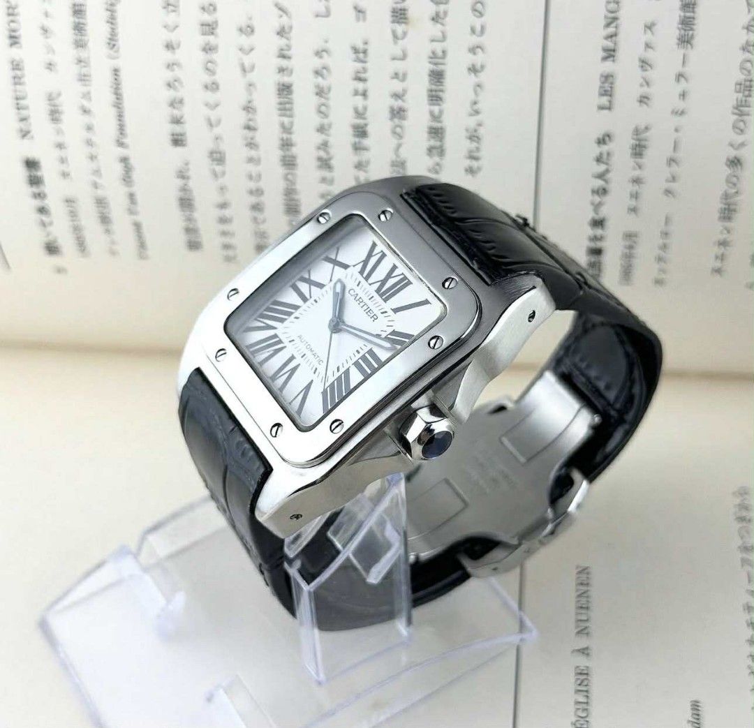 Cartier Santos100 XL Jumbo (Category: Luxury Watches) located in Manila. Submitted by ab.authentic.collection (Listing ID 1420526425, Image 3). Description: Available for Sale Cartier Santos100 XL Jumbo -Ref. 2656 -51 x 39mm Steel Case -Automatic Machine -Original Cartier Deployant Buckle -Replacement genuine leather specifically for cartier santos100 -Cartier Box -Open for Authentication Open for Meetups (Sure buyer) Price: 295,000.