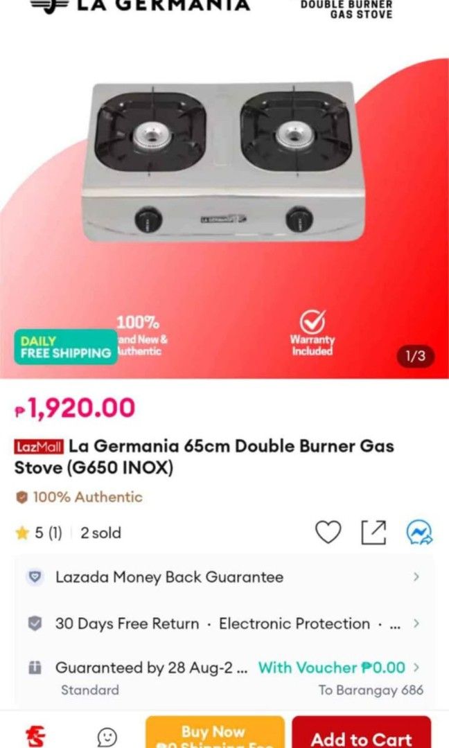 Double Burner (Category: Cookers) located in Manila. Submitted by leighclay (Listing ID 1420551666, Image 1). Description: .