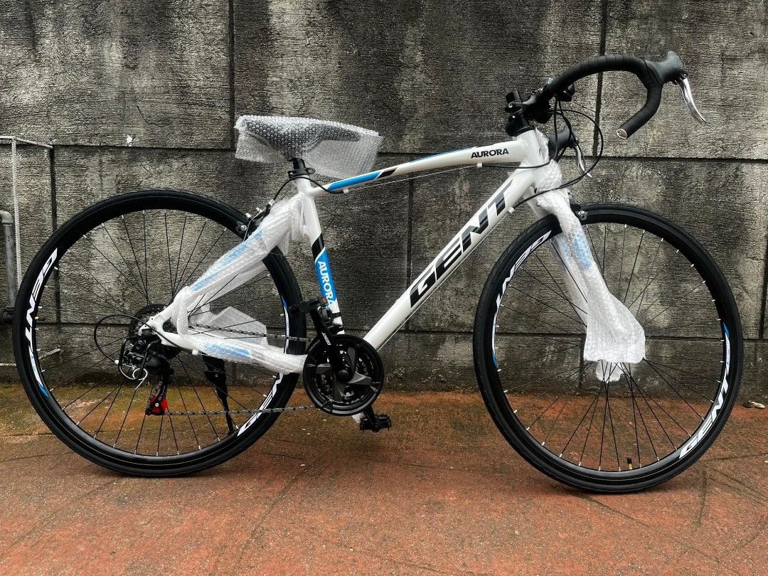 Gent Aurora Alloy Rb (Category: Bicycles) located in Marikina City. Submitted by gemma_00 (Listing ID 1420508649, Image 1). Description: ONHAND NA ULIT‼️RESTOCKED‼️PINAKAMURANG ALLOY ROADBIKE 😱😍 👉GENT AURORA ALLOY ROADBIKE 3x7 RIM BRAKE (700C X 23C) ✔️FREE ASSEMBLE 💥 4,800 ONLY👌 AVAILABLE COLORS 🚲Black gray 🚲White blue 🚲Aqua blue orange 🚲Blue green Quick Specs: 👇👇👇 ▪️Alloy frame ▪️Alloy rim ▪️Alloy stem ▪️Steel drop bar ▪️Shimano thum