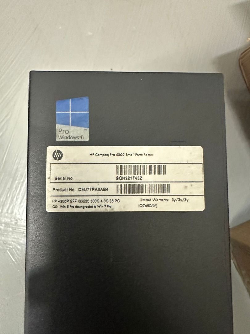 HP Compaq Pro 4300 Small Form Factor Desktop65605309363203111