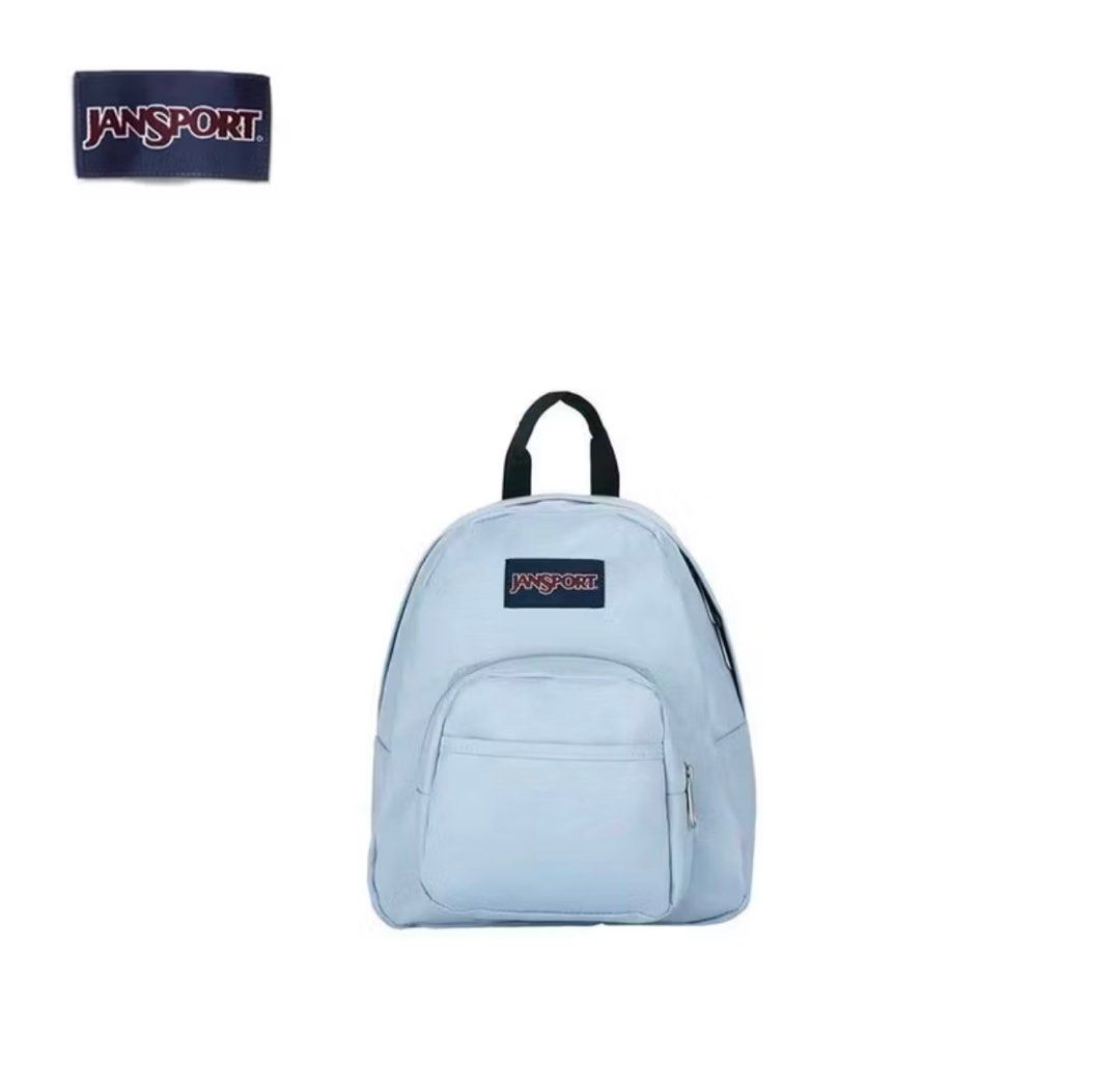 Jansport Mini Backpack - Light Blue (Category: Backpacks) located in Manila. Submitted by xxxmjayne (Listing ID 1420476495, Image 1). Description: - Light blue Jansport mini backpack - Main compartment - Front zippered pocket - Black straps - Top handle - Jansport logo visible - Mini size, ideal for daily essentials.