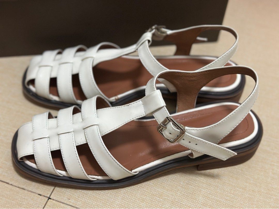 Juanita Studio Leather Sandals (Category: Flats & Sandals) located in Quezon City. Submitted by pre.lovedph (Listing ID 1420522215, Image 3). Description: Juanita Studio - Jacob shoes - White - Size 40 - Original Price: Php2799 RFS: Decluttering.