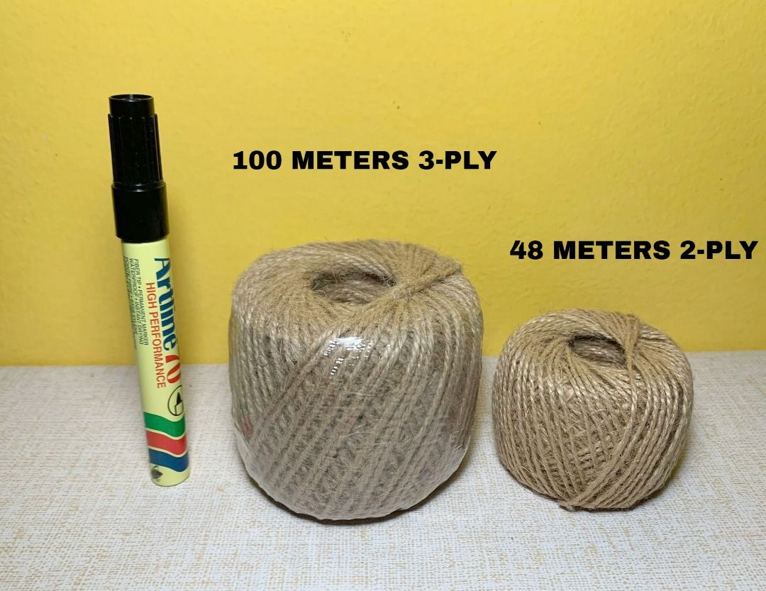 Jute String/ Abaca Cord (Category: Craft Supplies & Tools) located in Pasig City. Submitted by accentz11 (Listing ID 1420486627, Image 1). Description: Jute String/ Abaca Cord A. 100 meters 3-ply: P100 30 rolls available B. 48 meters 2-ply: P60 40 rolls available Pen for reference only Payment: BDO, GCash Cross posted .