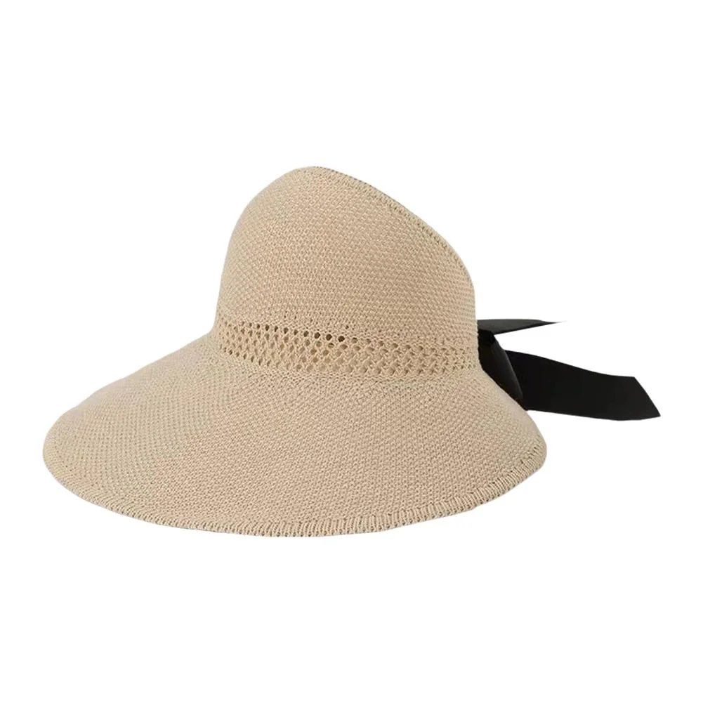 Kats Clothing Sun Visor Hat with Bow Knot (Category: Hats & Beanies) located in Roxas City. Submitted by plumpop_ (Listing ID 1420411702, Image 1). Description: - never been used - with bow knot - one size fits all - neutral light beige color - issue: slightly dented but fixable upon wearing .