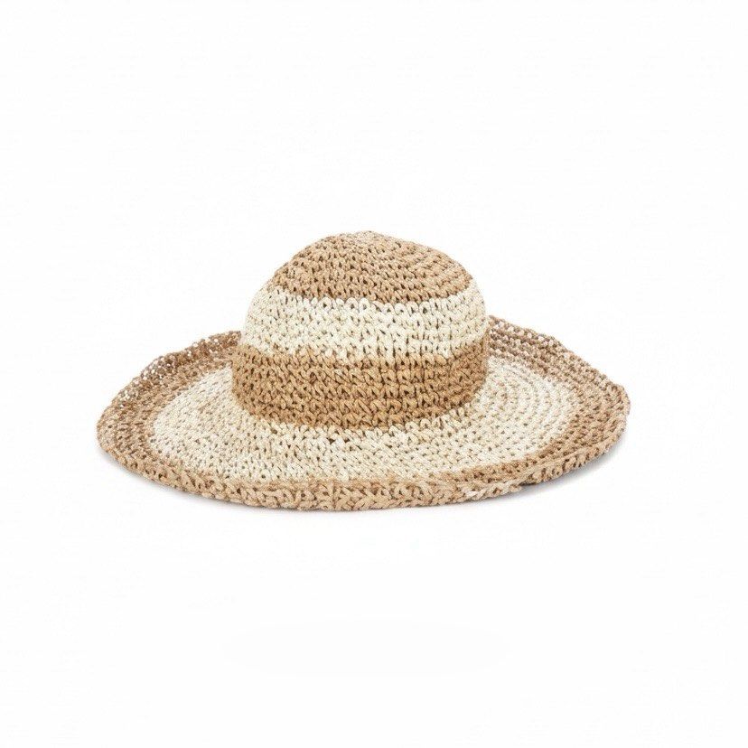 Kats Clothing Two Tone Floppy Straw Hat (Category: Hats & Beanies) located in Roxas City. Submitted by plumpop_ (Listing ID 1420361638, Image 1). Description: - never been used - issue: minor loose thread - two-tone design (light and dark brown) - wide brim - confortable fit - one size fits all (international size) - perfect for sunny days - bought via Zalora.