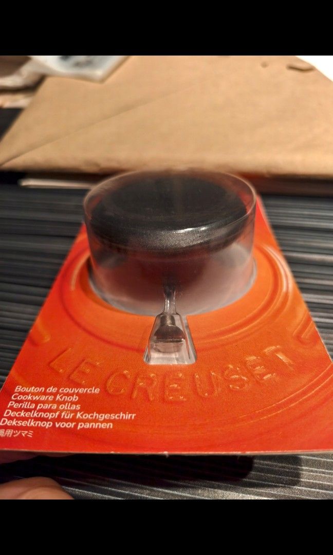 Le Creuset cookware knob (Category: Cookware & Accessories) located in Makati City. Submitted by harvesting_game (Listing ID 1408202146, Image 3). Description: Made in France original Le Creuset replacement handle for your beloved Le Creuset cookware! was going to use for our old set but we've been gifted a new set.. enjoy!.