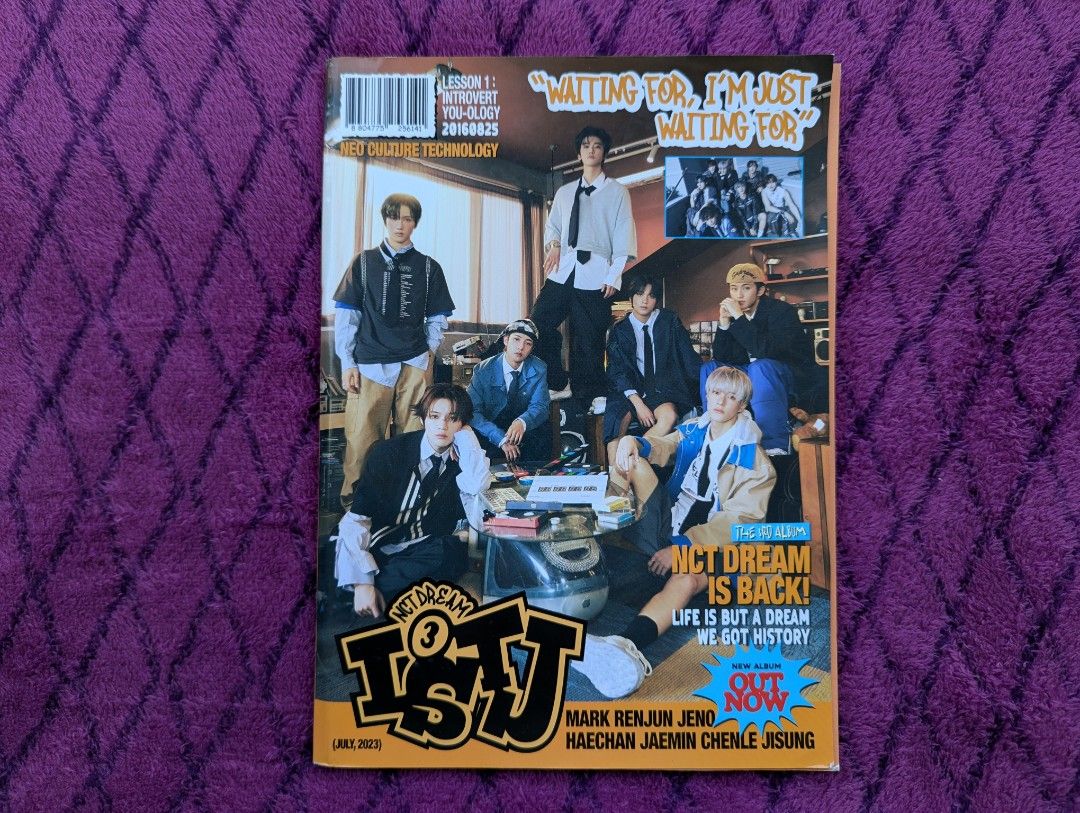 NCT Dream ISTJ Magazine (Category: Magazines) located in Tandag. Submitted by mooncrate (Listing ID 1420366755, Image 1). Description: NCT Dream ISTJ magazine featuring Mark, Renjun, Jeno, Haechan, Jaemin, Chenle, and Jisung. The magazine cover has the text "NCT DREAM IS BACK!" and "OUT NOW". It also has the text "WAITING FOR, I'M JUST WAITING FOR". The magazine is from LACX 2023..